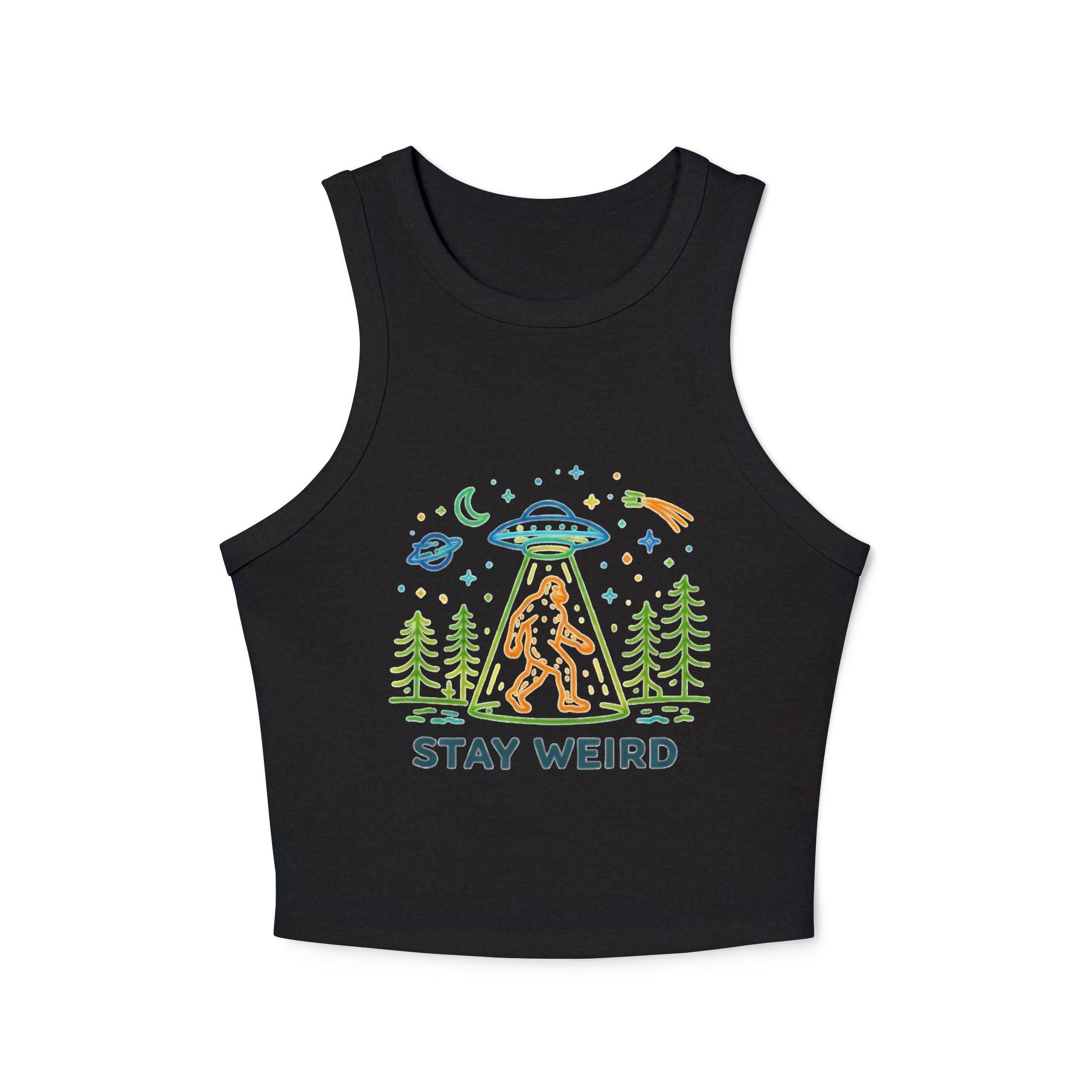 Keep It Weird Tank Top | Bigfoot Alien Abduction Crop Tank