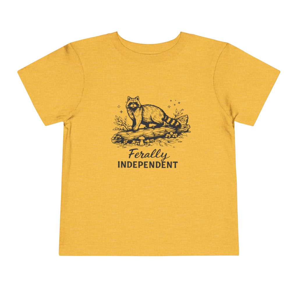 Toddler Tee | "Ferally Independent" Raccoon Graphic Kids Shirt