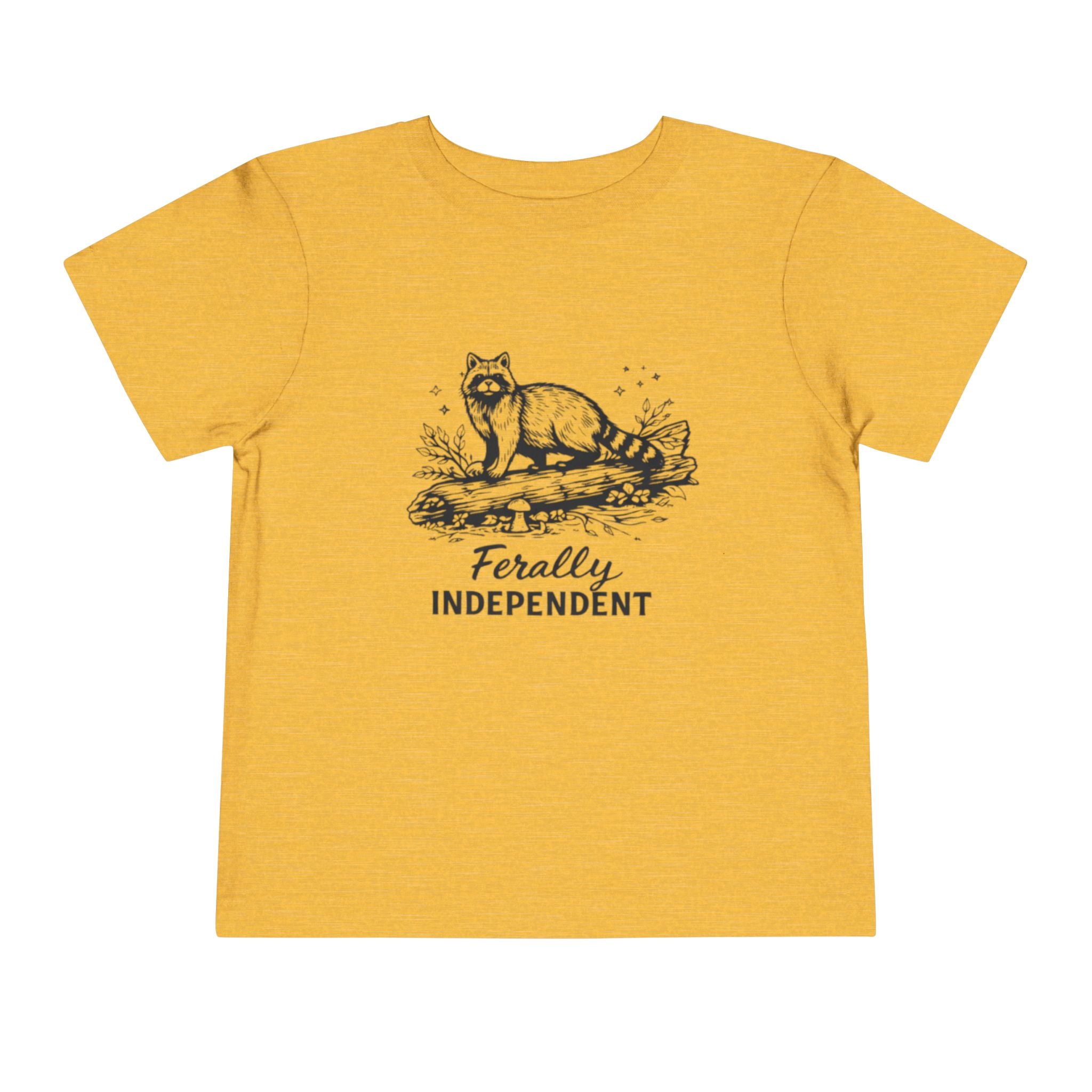 Toddler Tee | "Ferally Independent" Raccoon Graphic Kids Shirt