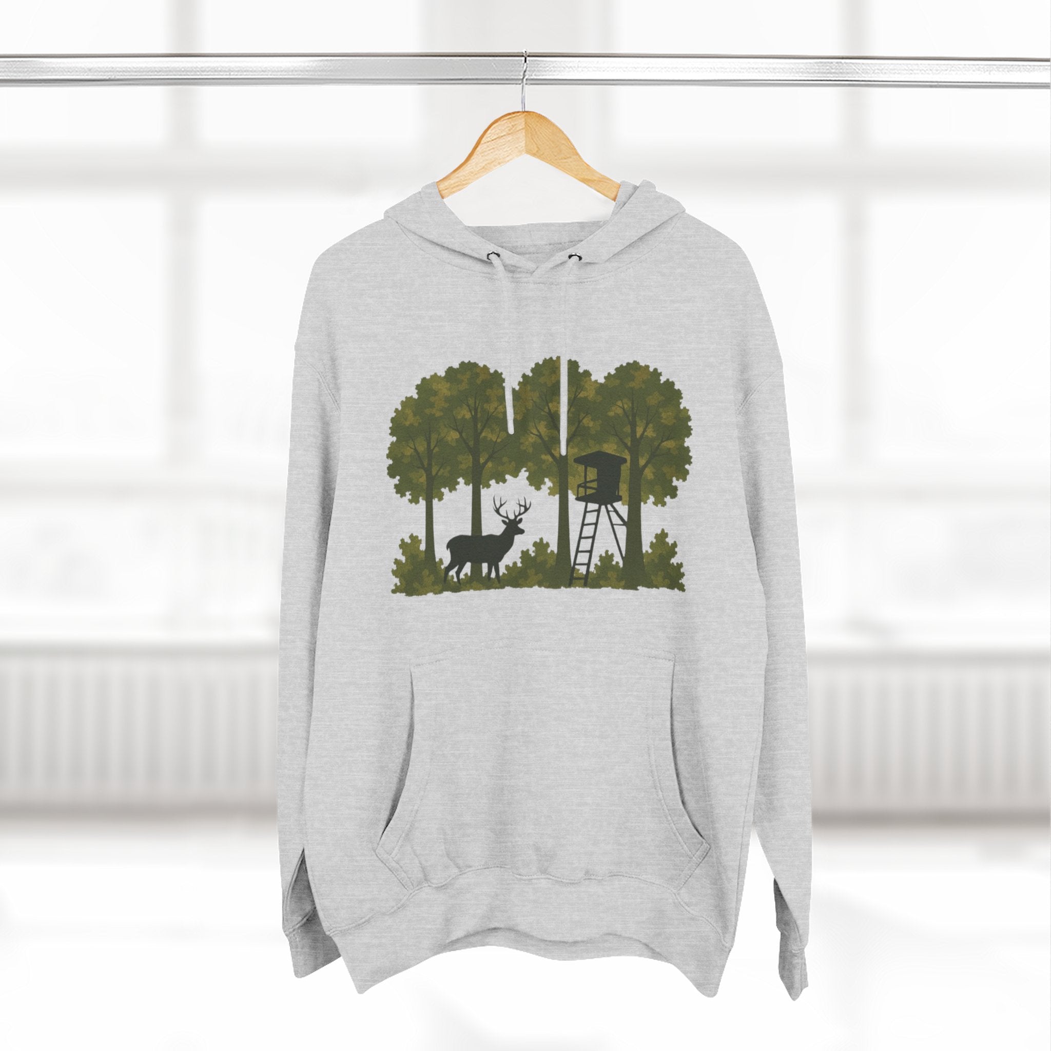 Deer Stand Forest Hoodie | Hunting Lodge Woodland Sweatshirt