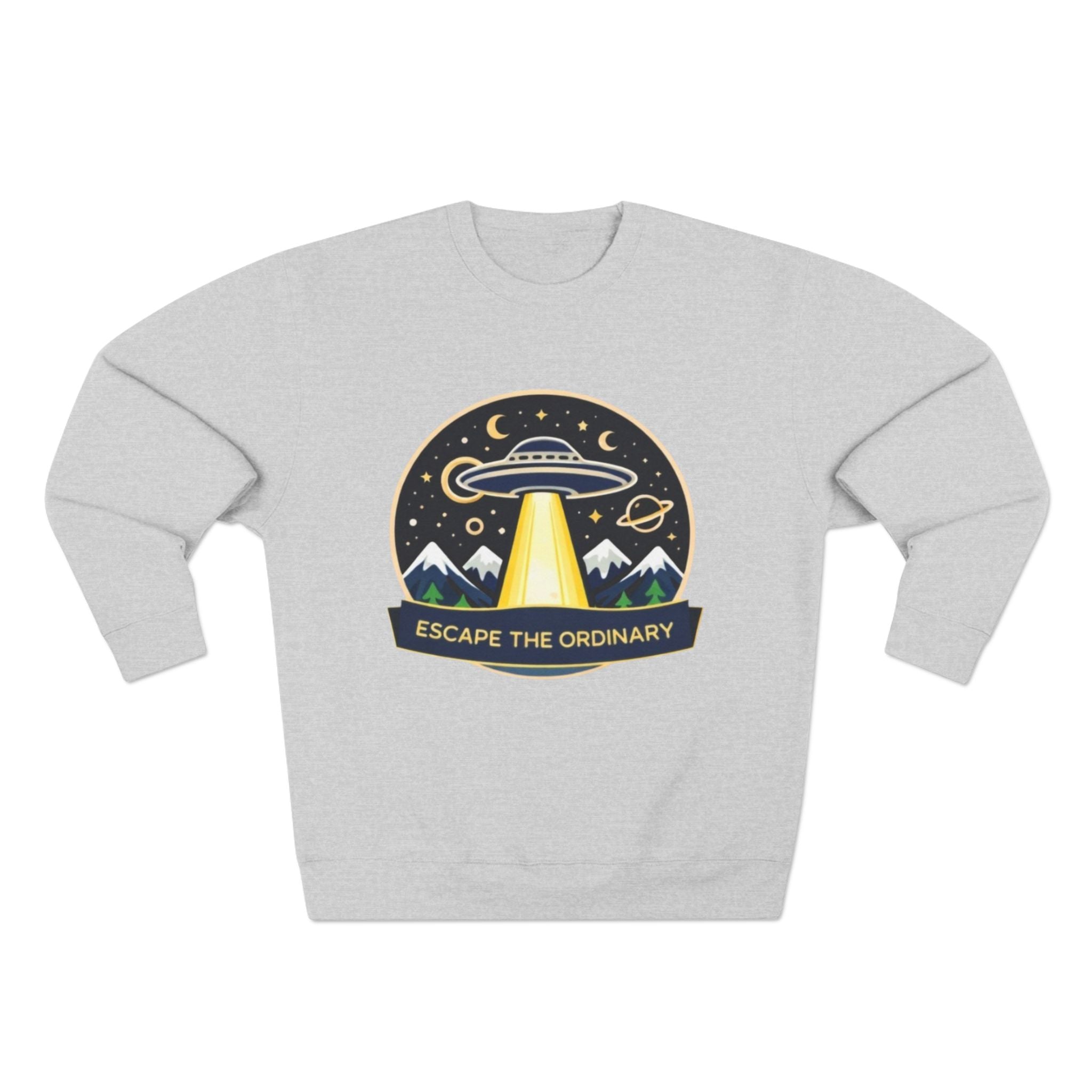 Escape the Ordinary Crewneck Sweatshirt | UFO Adventure Graphic Sweatshirt