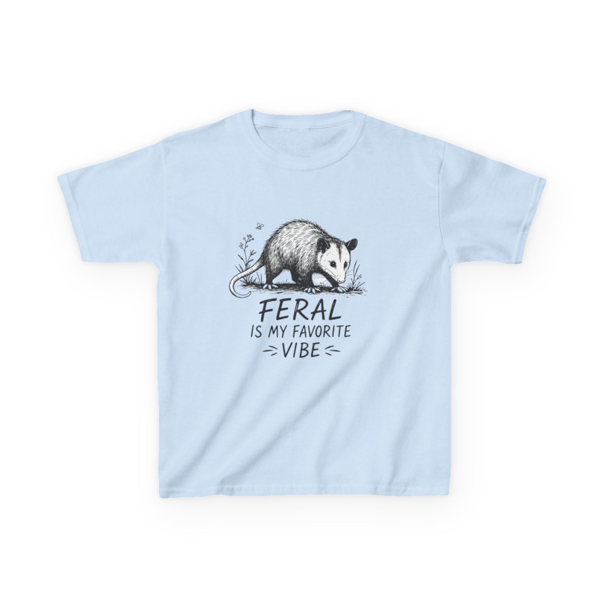 Kids Tee | Feral Is My Favorite Vibe Opossum Graphic Shirt