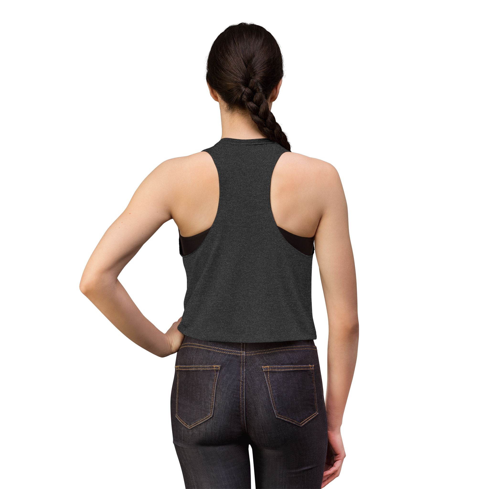 Alien Abduction Hiker Graphic Crop Top | Retro Mountain UFO Tank