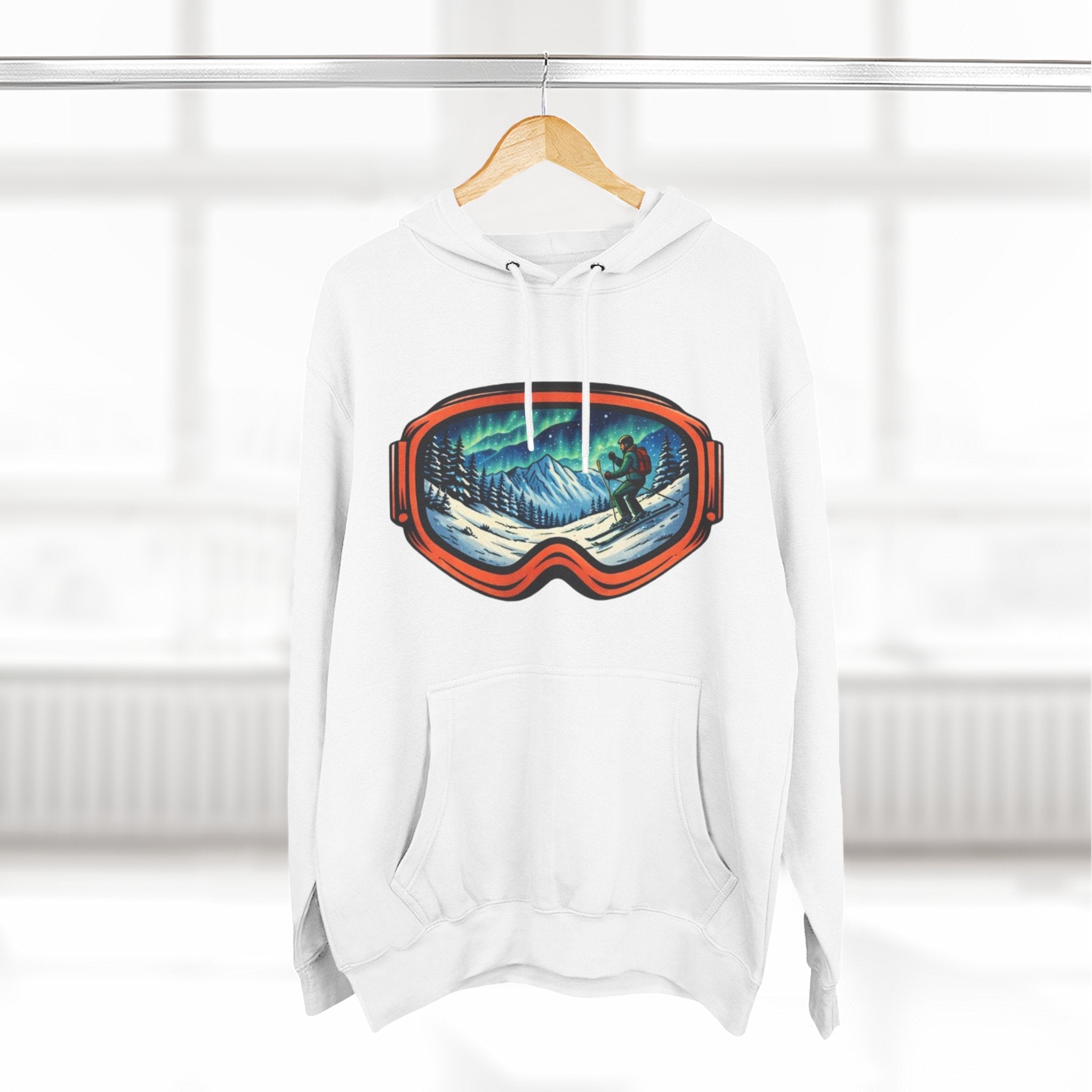 Ski Snowboard Goggles Graphic Hoodie — Mountain Rider Winter Pullover