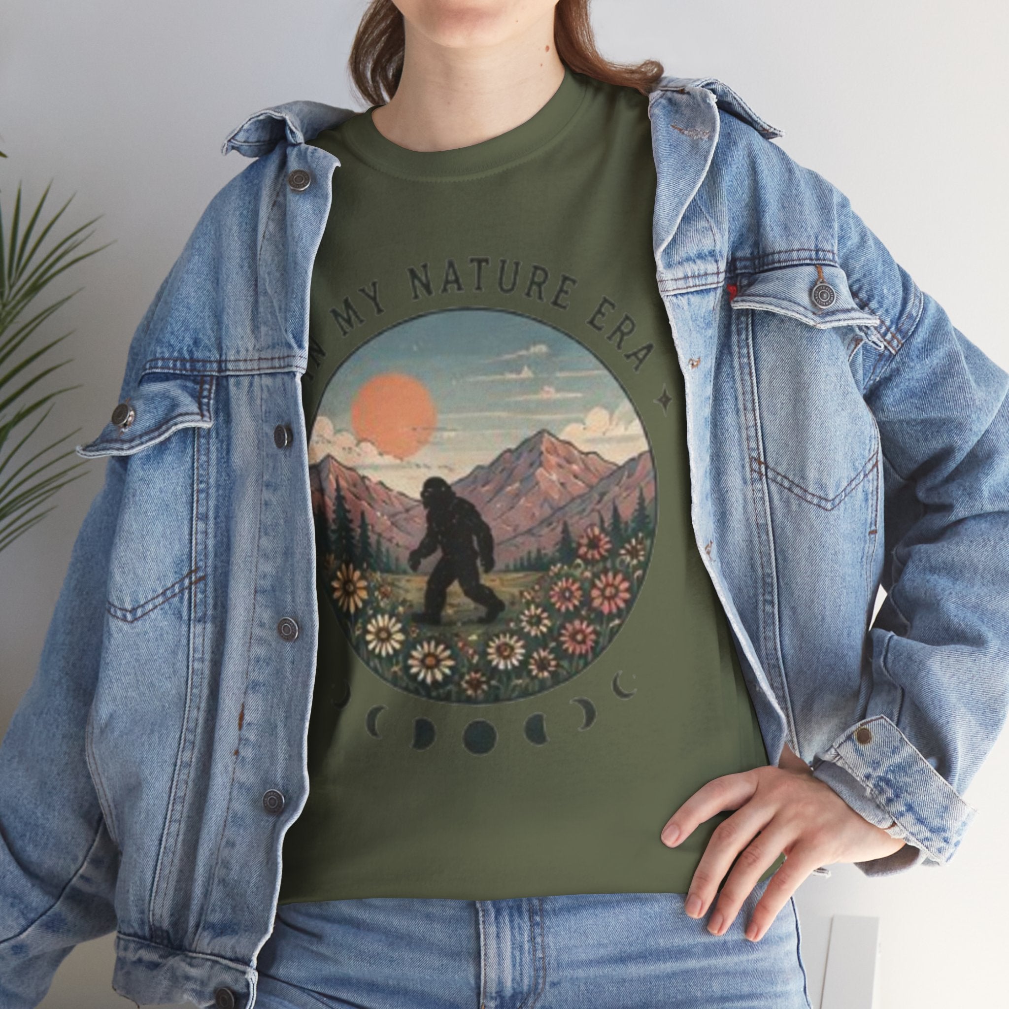 Sasquatch Nature Tee | "In My Nature Era" Mountain & Moon Phase Graphic