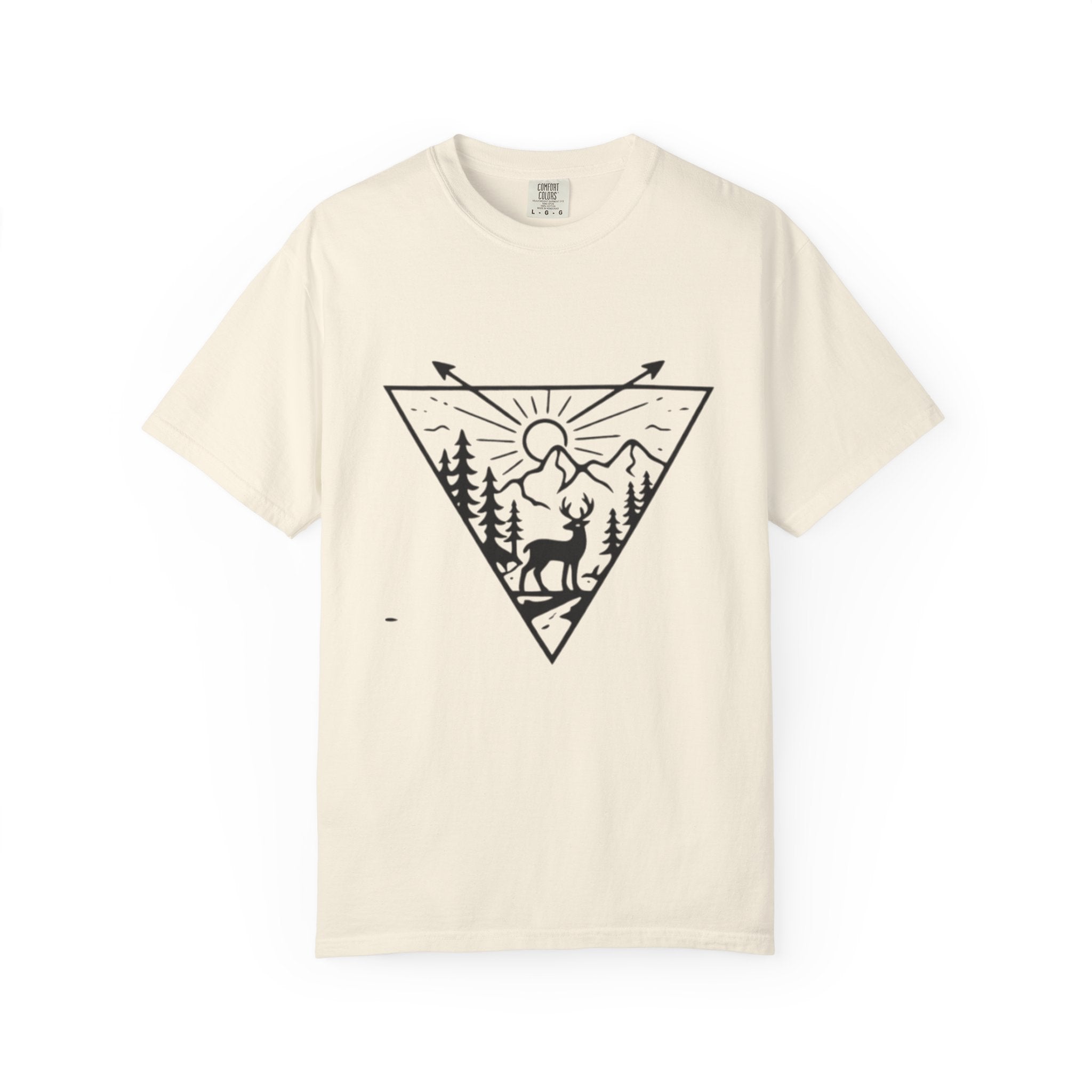 Adventure Deer Mountain T-Shirt | Outdoor Nature Triangle Design
