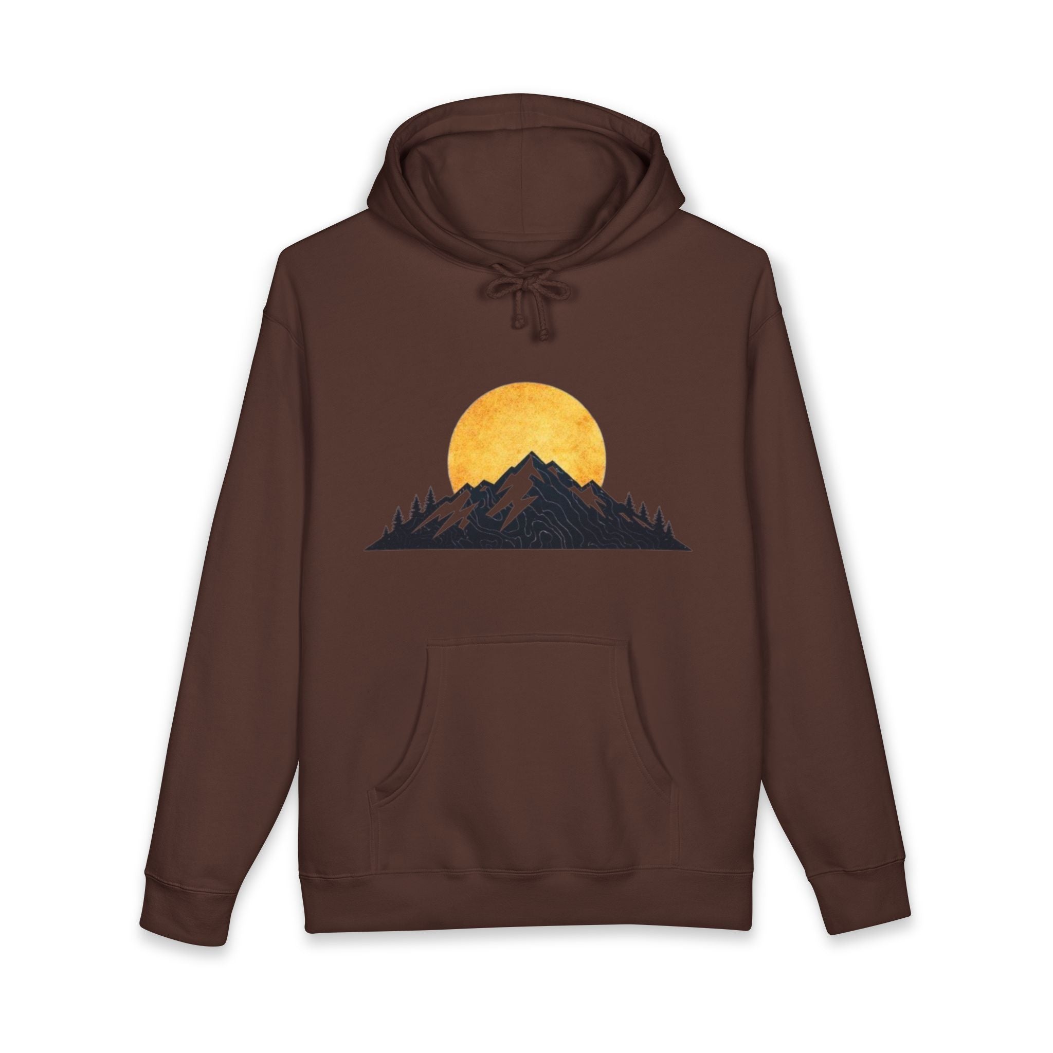 Mountain Sunset Hoodie | Minimal Nature Graphic Hooded Sweatshirt