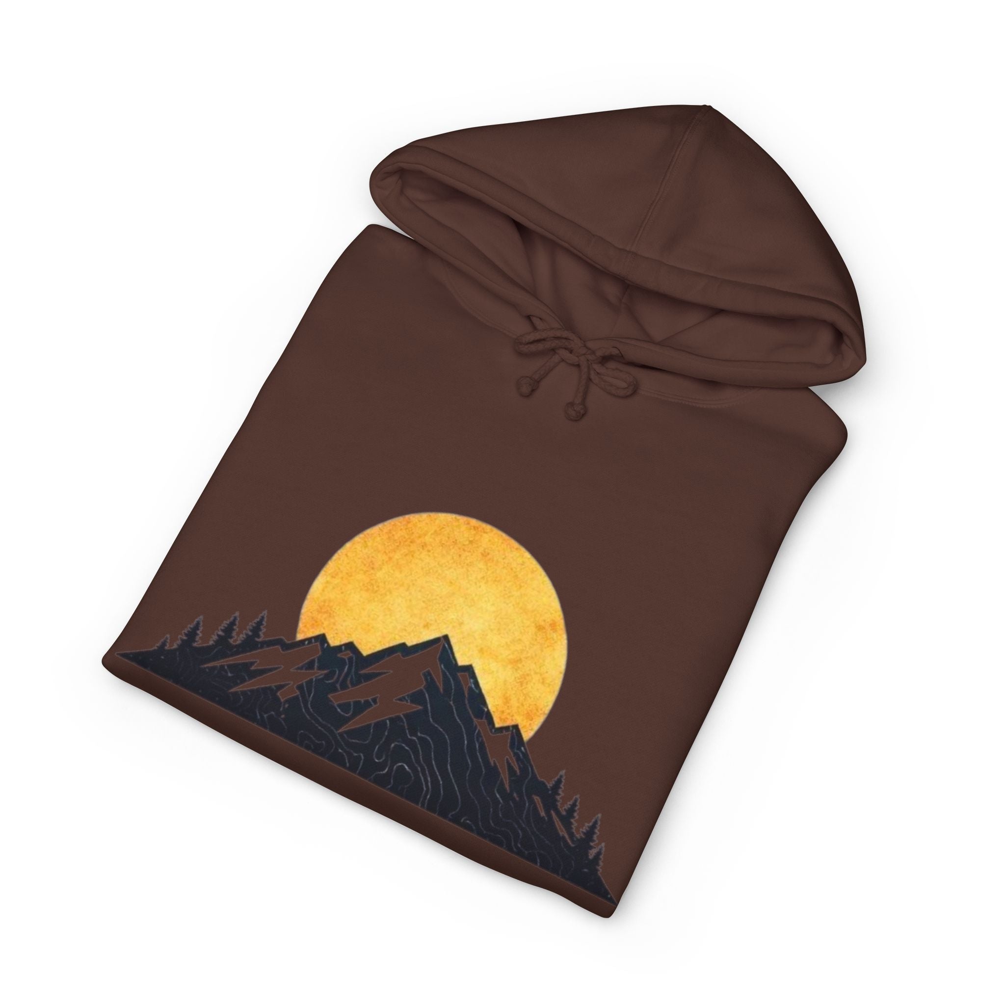Mountain Sunset Hoodie | Minimal Nature Graphic Hooded Sweatshirt