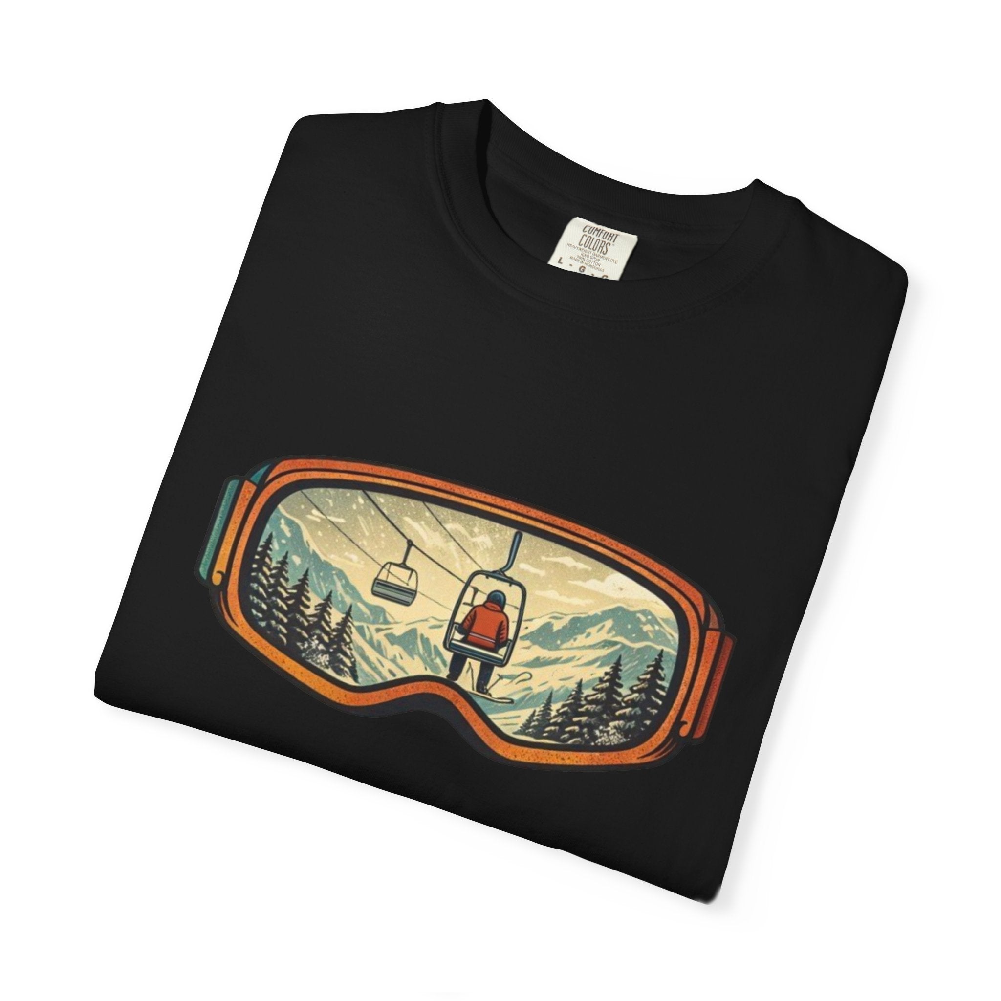 Retro Ski Lift Mountain T-Shirt | Snowboard Goggles Scene