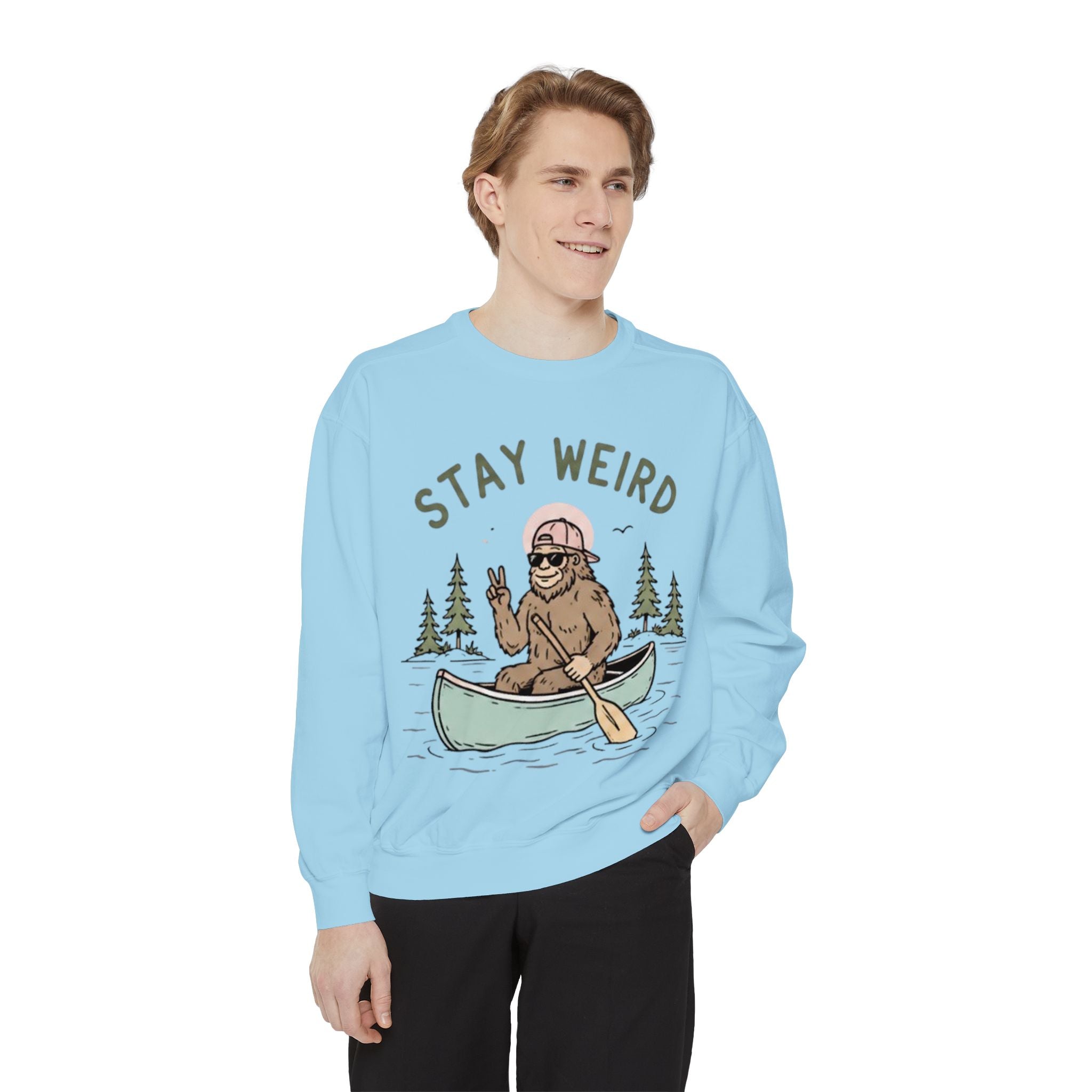 Stay Weird Bigfoot Canoe Sweatshirt
