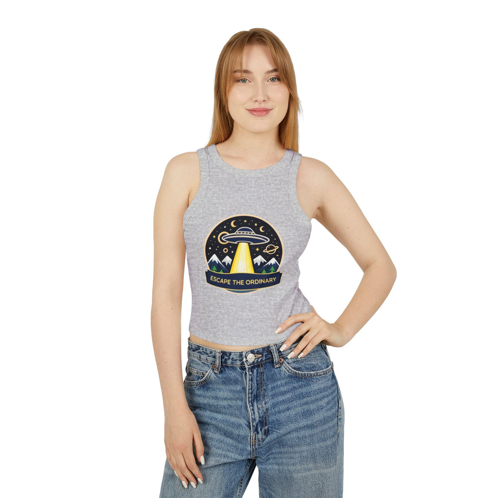 Escape the Ordinary UFO Tank Top | Womens Micro Rib Racer Tank
