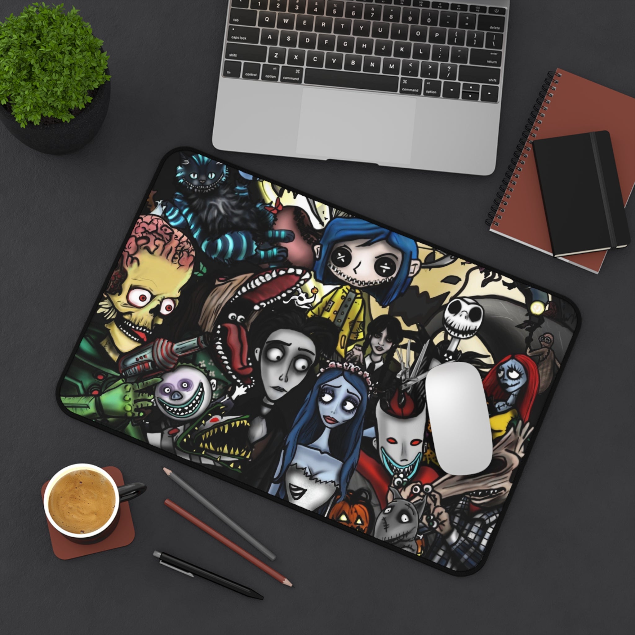 Tim Burton Character Desk Mat | Gothic Artist Rendition Deskpad