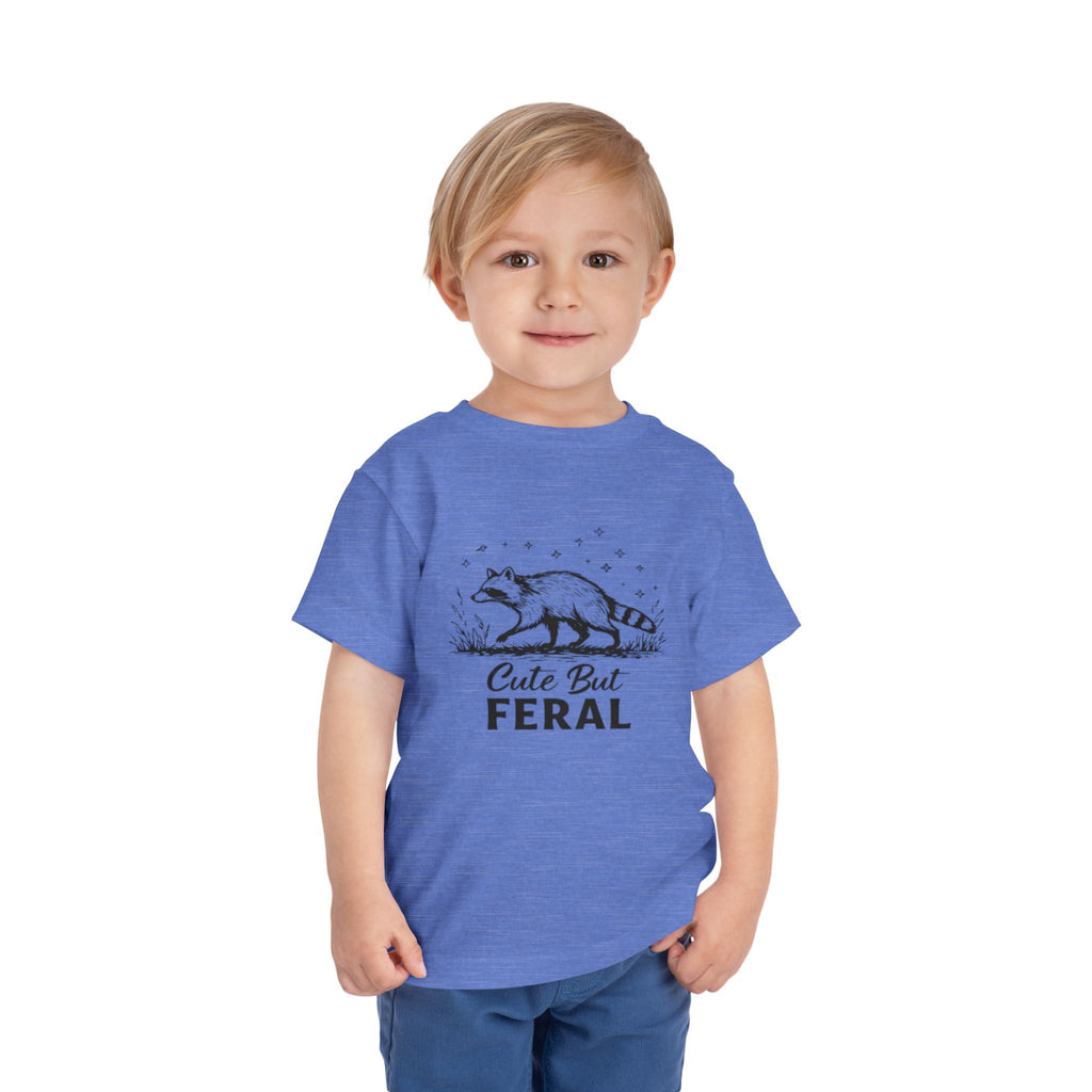 Toddler Tee | "Cute But Feral" Raccoon Graphic