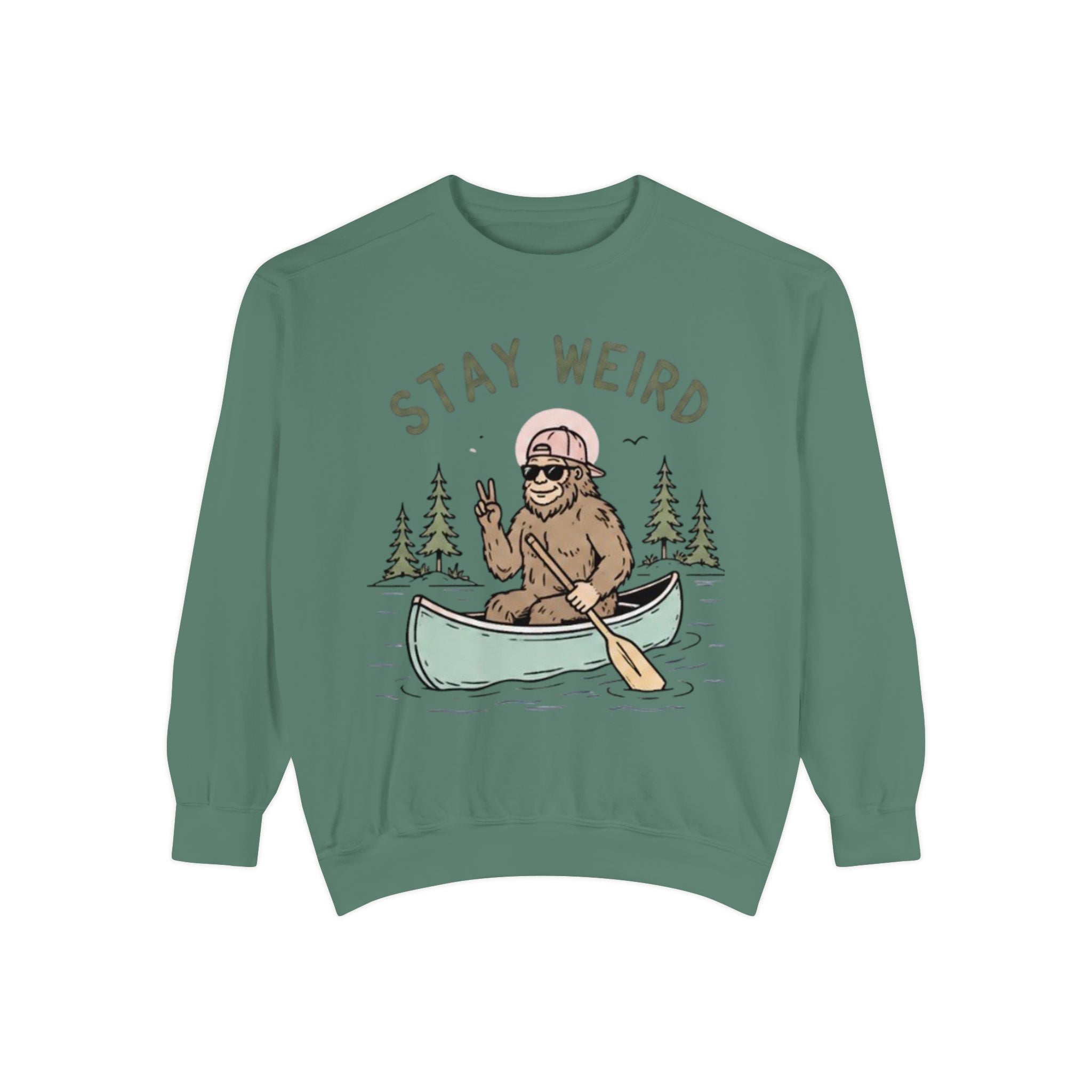 Stay Weird Bigfoot Canoe Sweatshirt