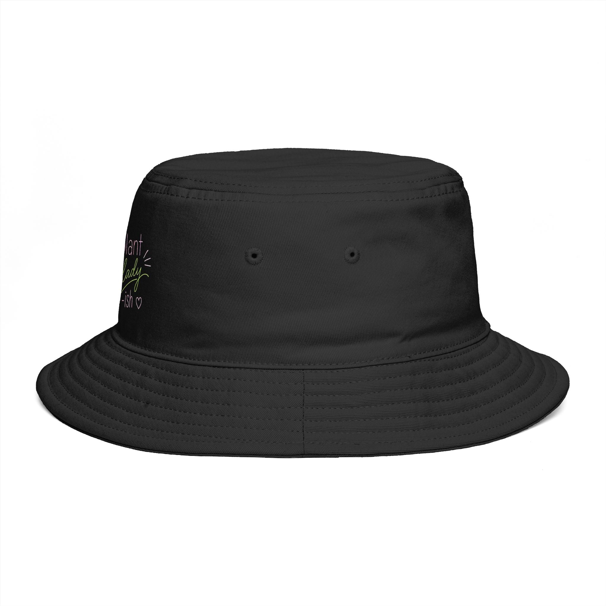 Plant Lady-ish Rust Bucket Hat | Embroidered Macrame Hanger Garden Hat