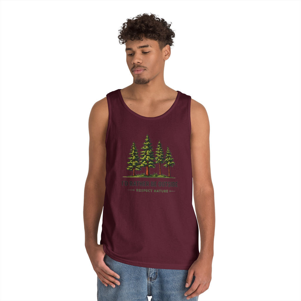 Id Rather Be Outside Tank Top | Nature Lovers Camping Graphic