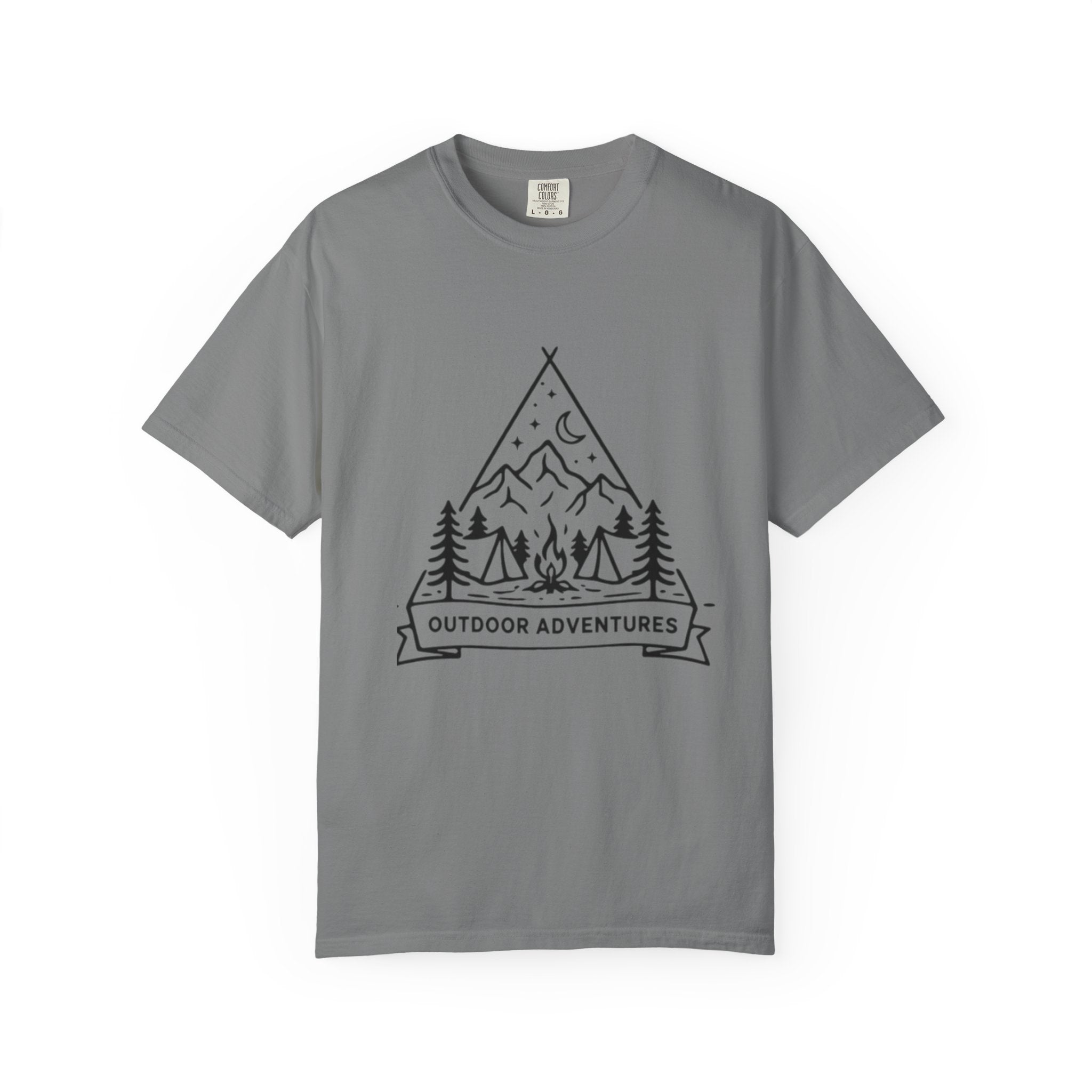 Outdoor Adventures T-Shirt | Camping Mountains Campfire Graphic Tee