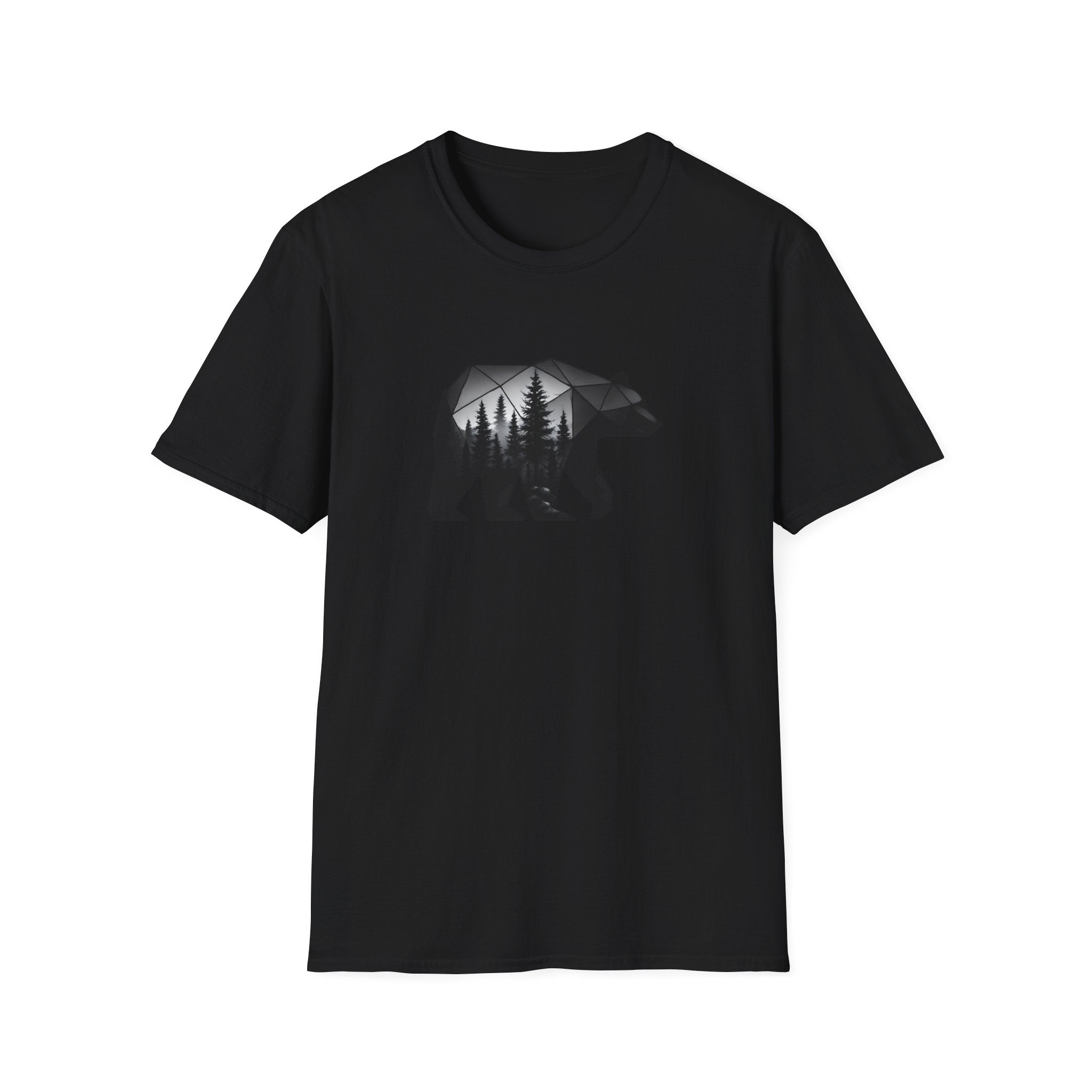 Geometric Bear Forest T-Shirt | Modern Nature Graphic Tee
