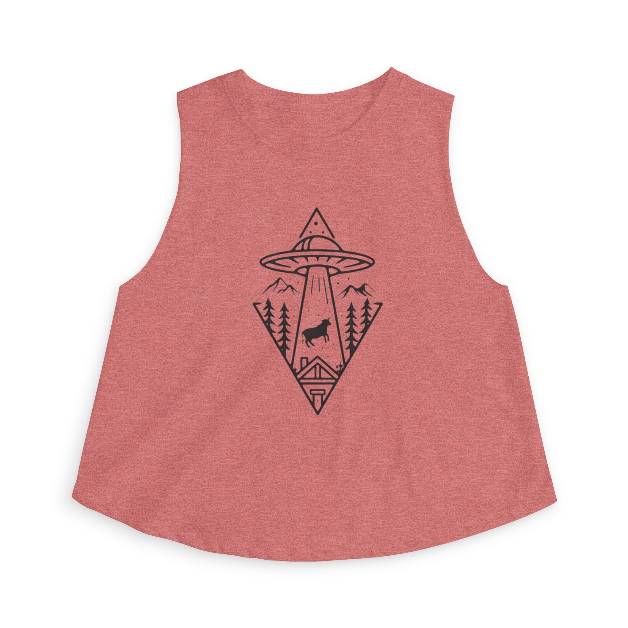 Crop Top | UFO Abduction Mountain Graphic
