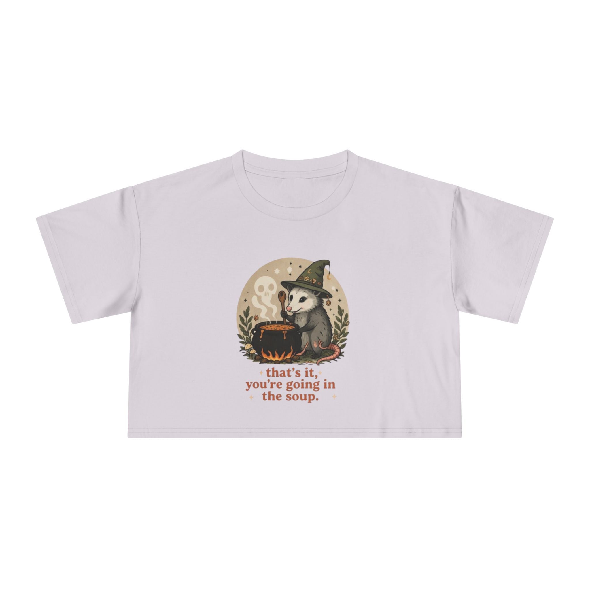 Crop Tee | Witch Cat Cauldron "thats it, youre going in the soup."