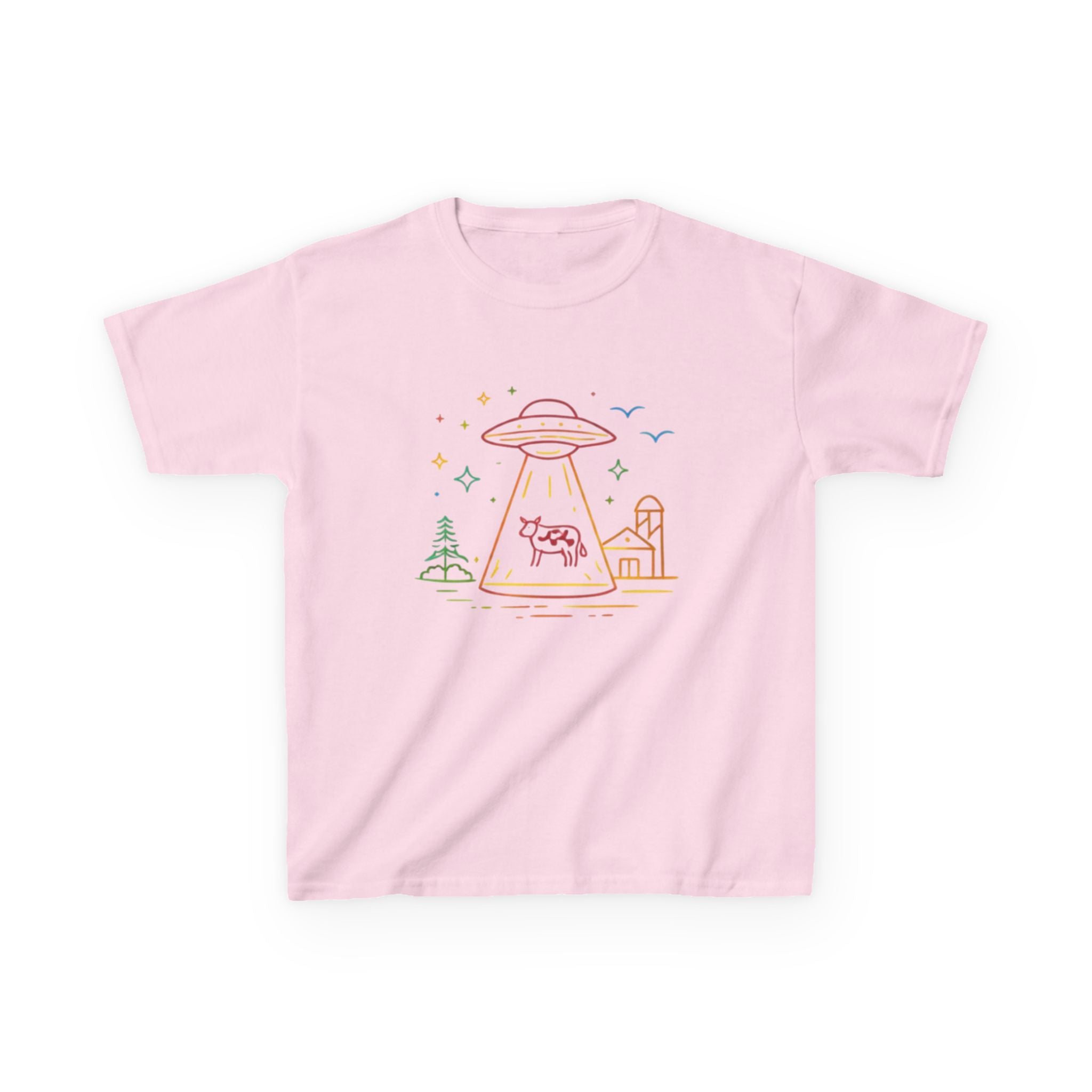 Kids T-Shirt | Pastel UFO Cow Abduction Design