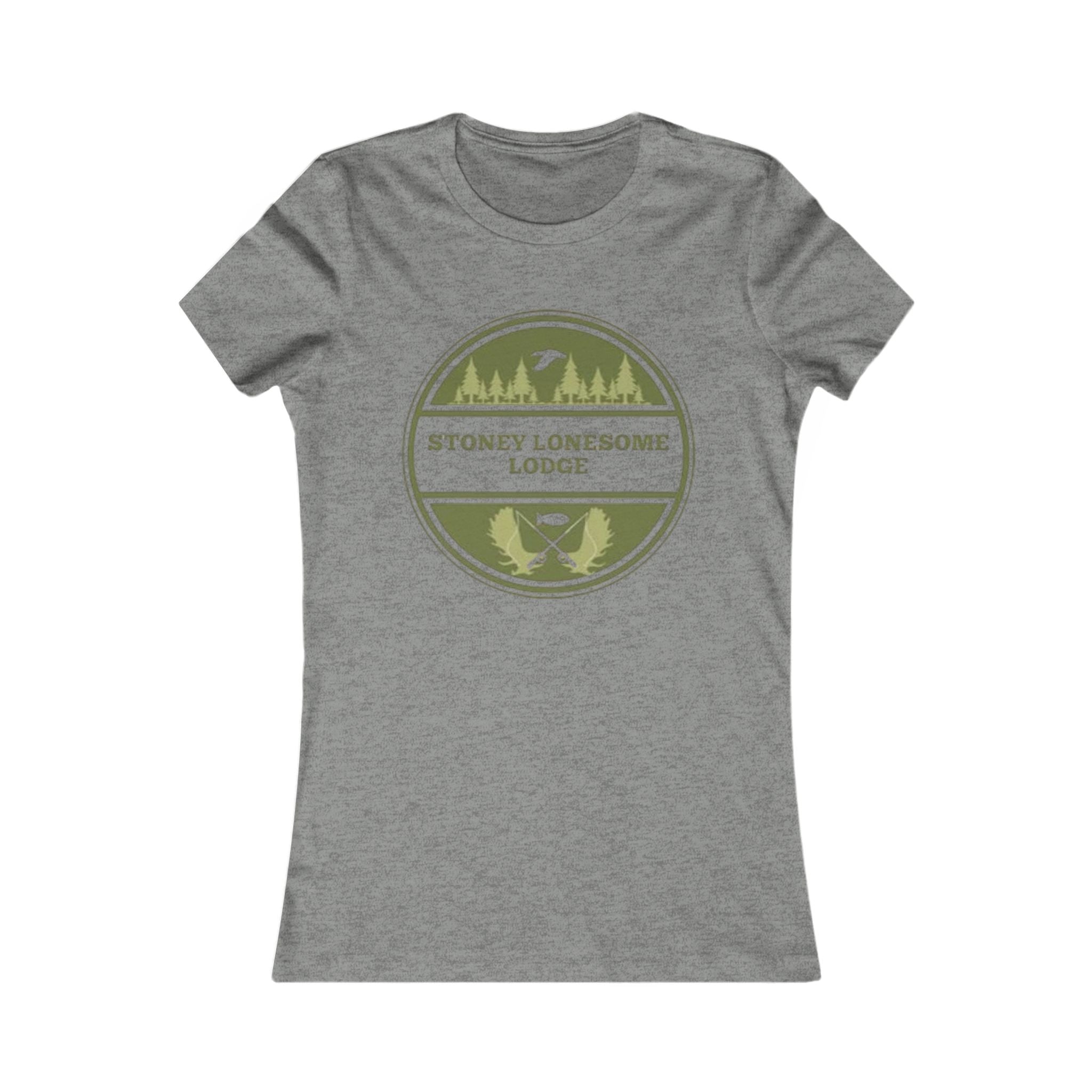 Stoney Lonesome Lodge Women's Tee | Outdoor Lodge Vintage Badge T-Shirt