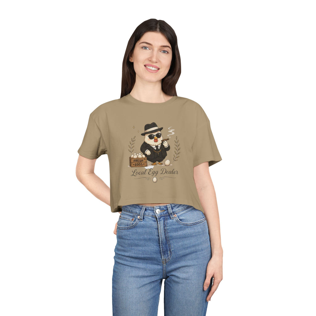 Crop Tee | Local Egg Dealer Cute Chick Graphic Crop Top