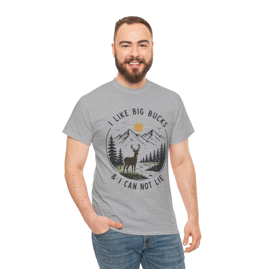 Nature Deer T-Shirt | "I Like Big Bucks & I Can Not Lie" Outdoor Hunting Tee