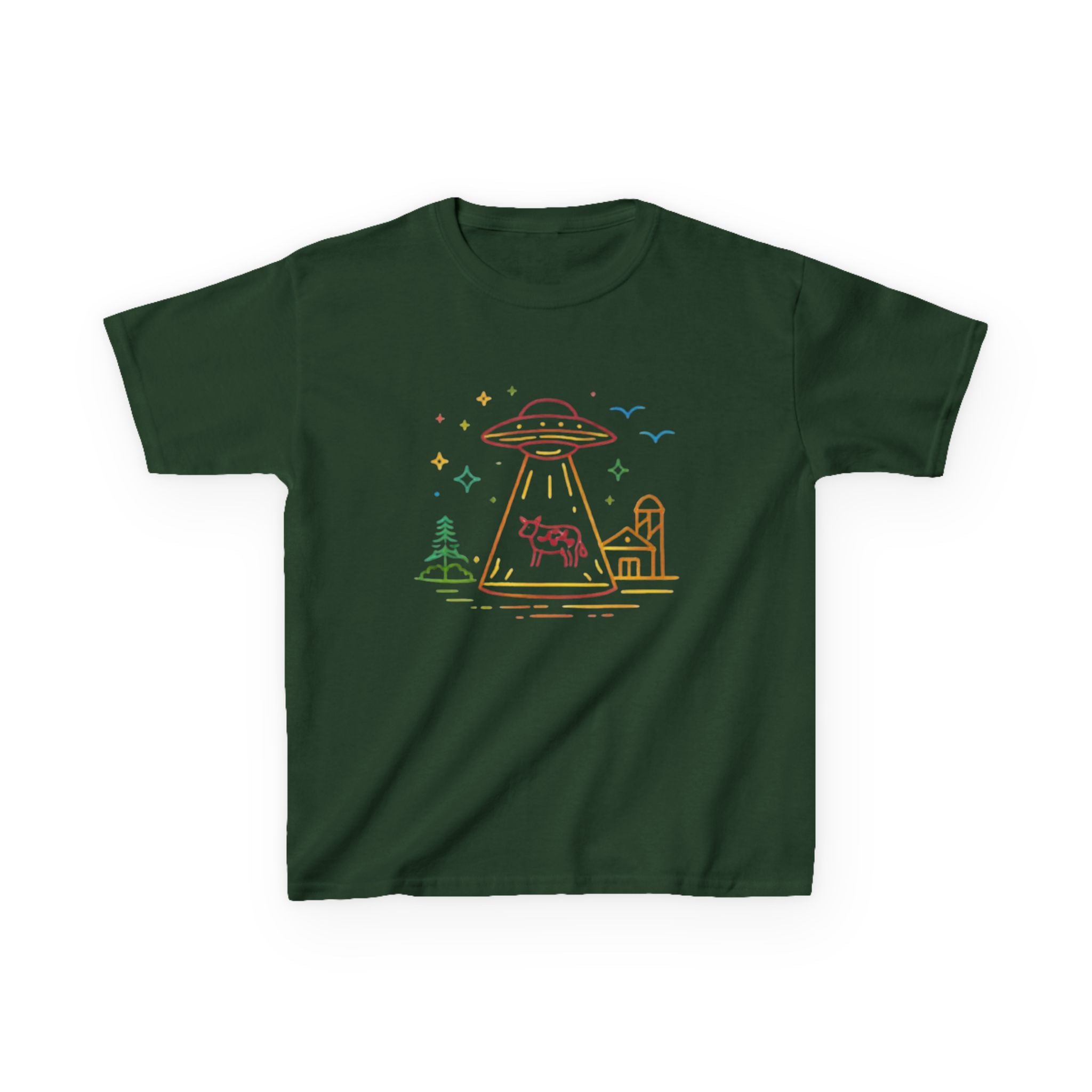 Kids T-Shirt | Pastel UFO Cow Abduction Design