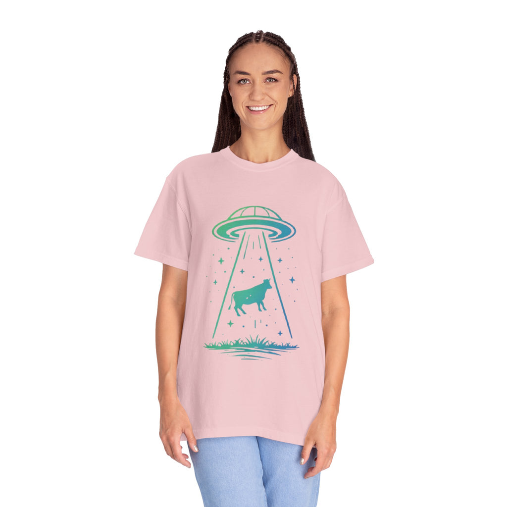 Cow Abduction UFO T-Shirt | Alien Cow Beam Graphic Tee