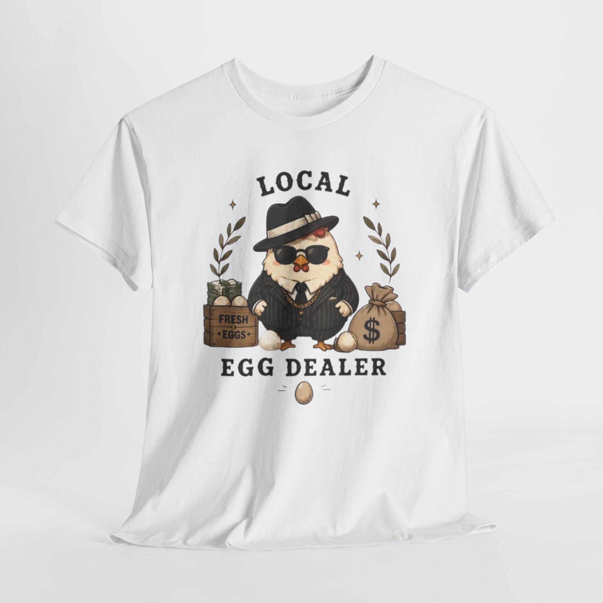 Egg Dealer T-Shirt | Funny Chicken Mobster Graphic Tee