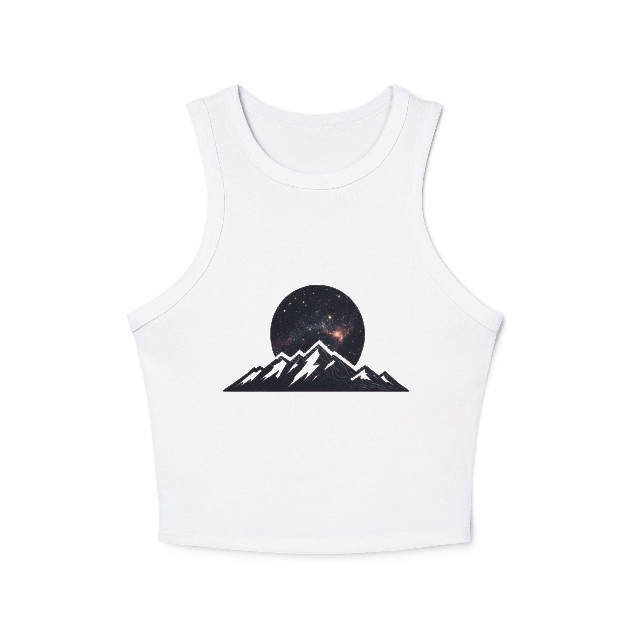 Galaxy Mountain Racer Tank Top | Night Sky Mountain Graphic Tank