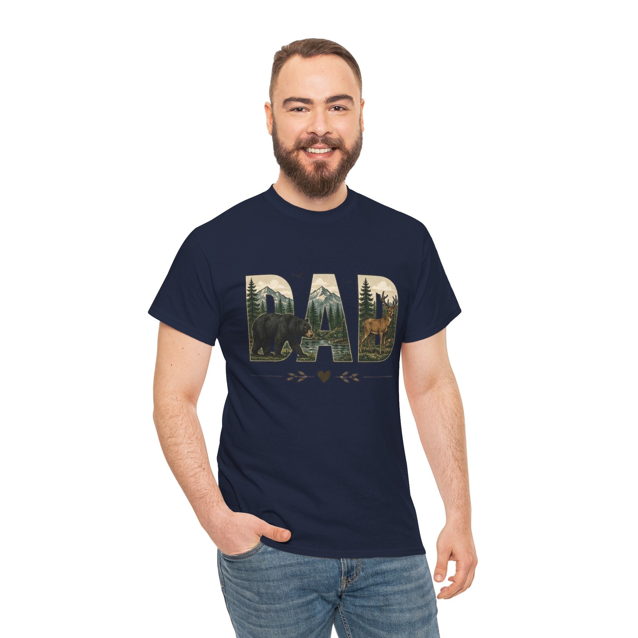 Dad Woodland Bear Graphic Tee | Fathers Day Outdoor Camping Shirt