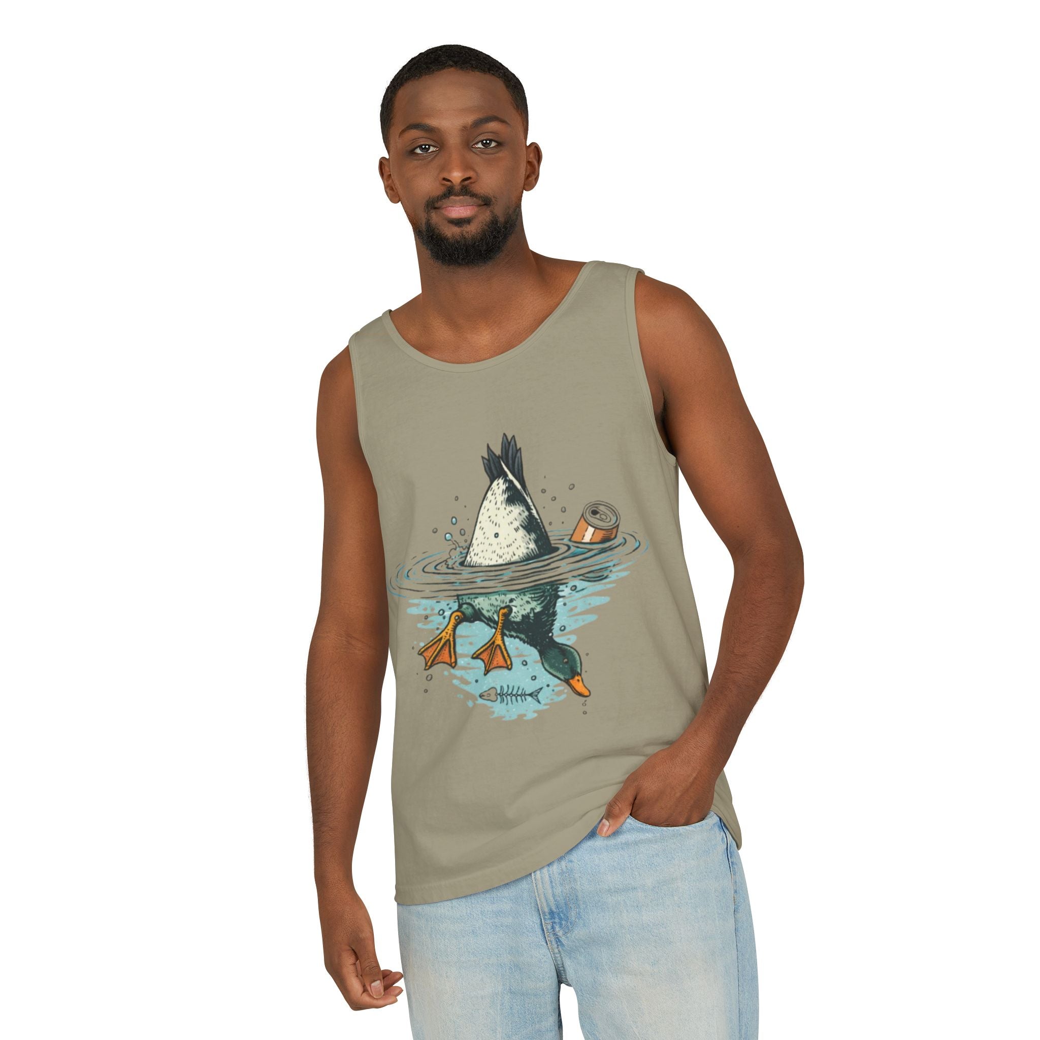 Duck Diving Tank Top | Funny Duck Butt Illustration Summer Tank