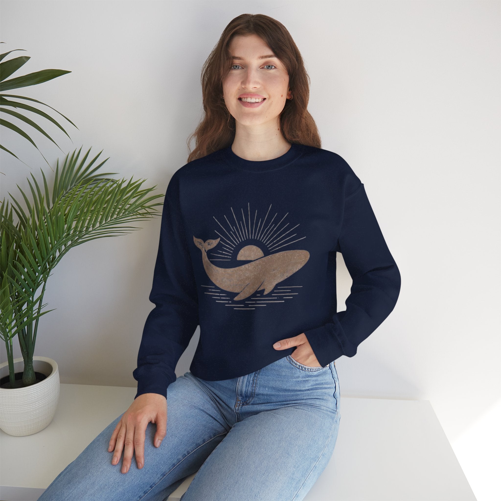 Whale Sunset Crewneck Sweatshirt
