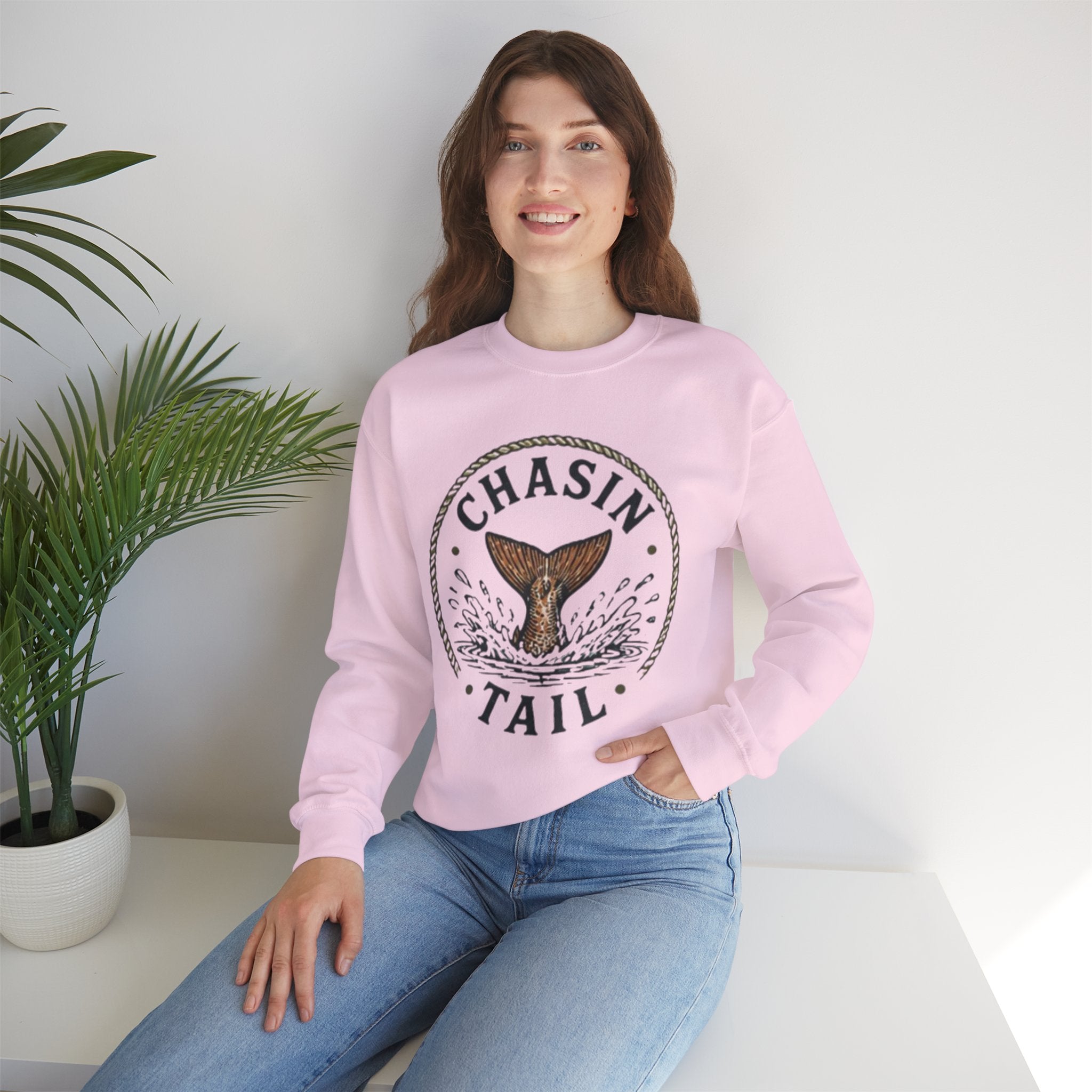 Crewneck Sweatshirt | "Chasin Tail" Fish Tail Graphic