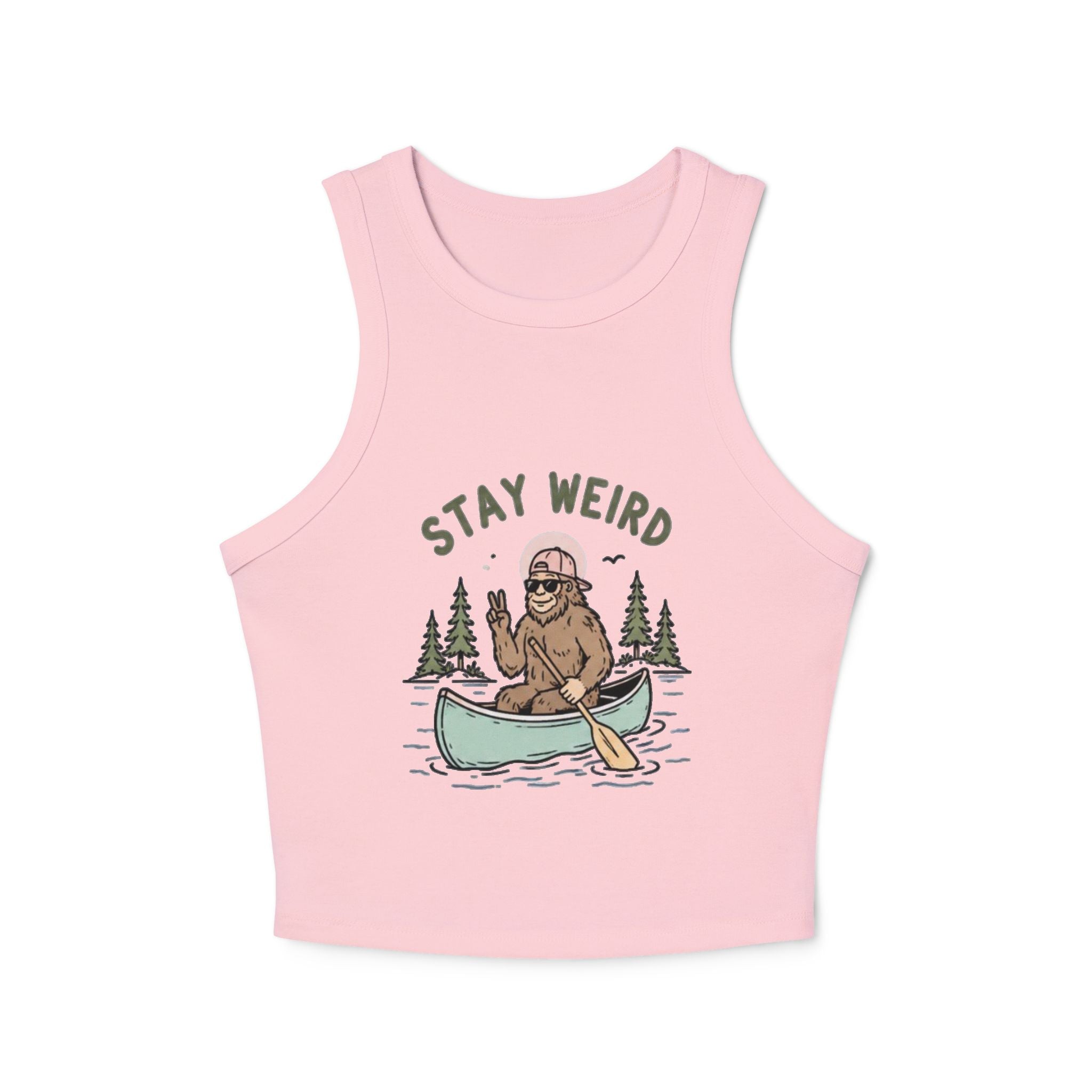 Stay Weird Canoe Crop Tank | Womens Adventure Graphic Tank Top