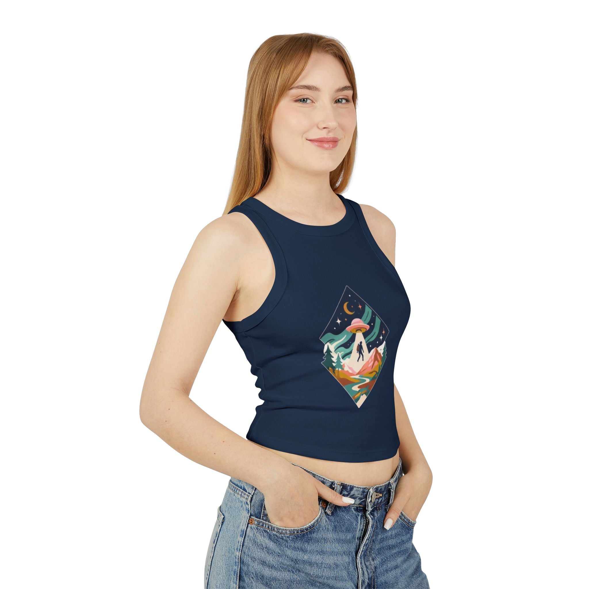 Alien Abduction Mountain Crop Tank