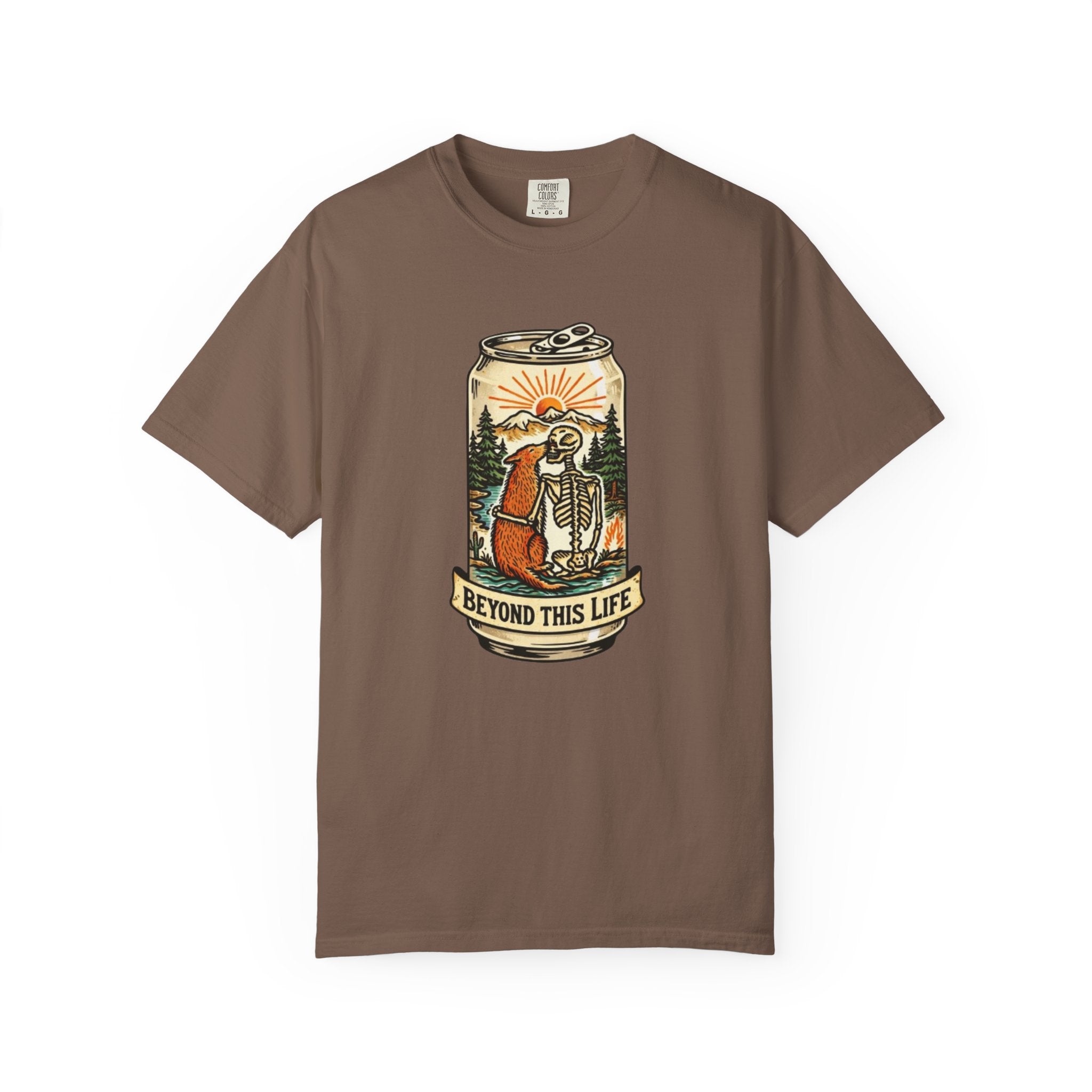 Beyond This Life T-Shirt | Vintage Skull & Can Graphic Tee
