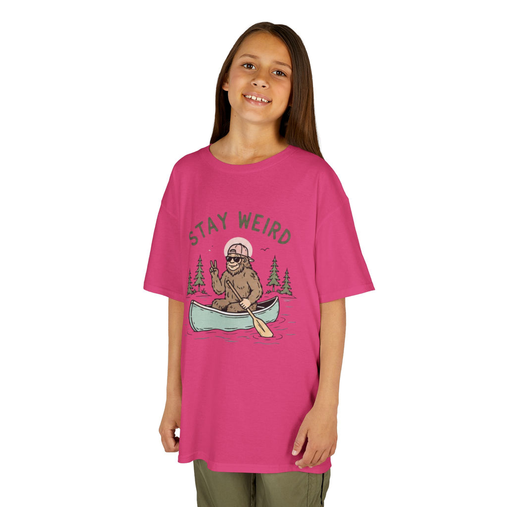 Kids Tee | "Stay Weird" Canoe Sasquatch Graphic