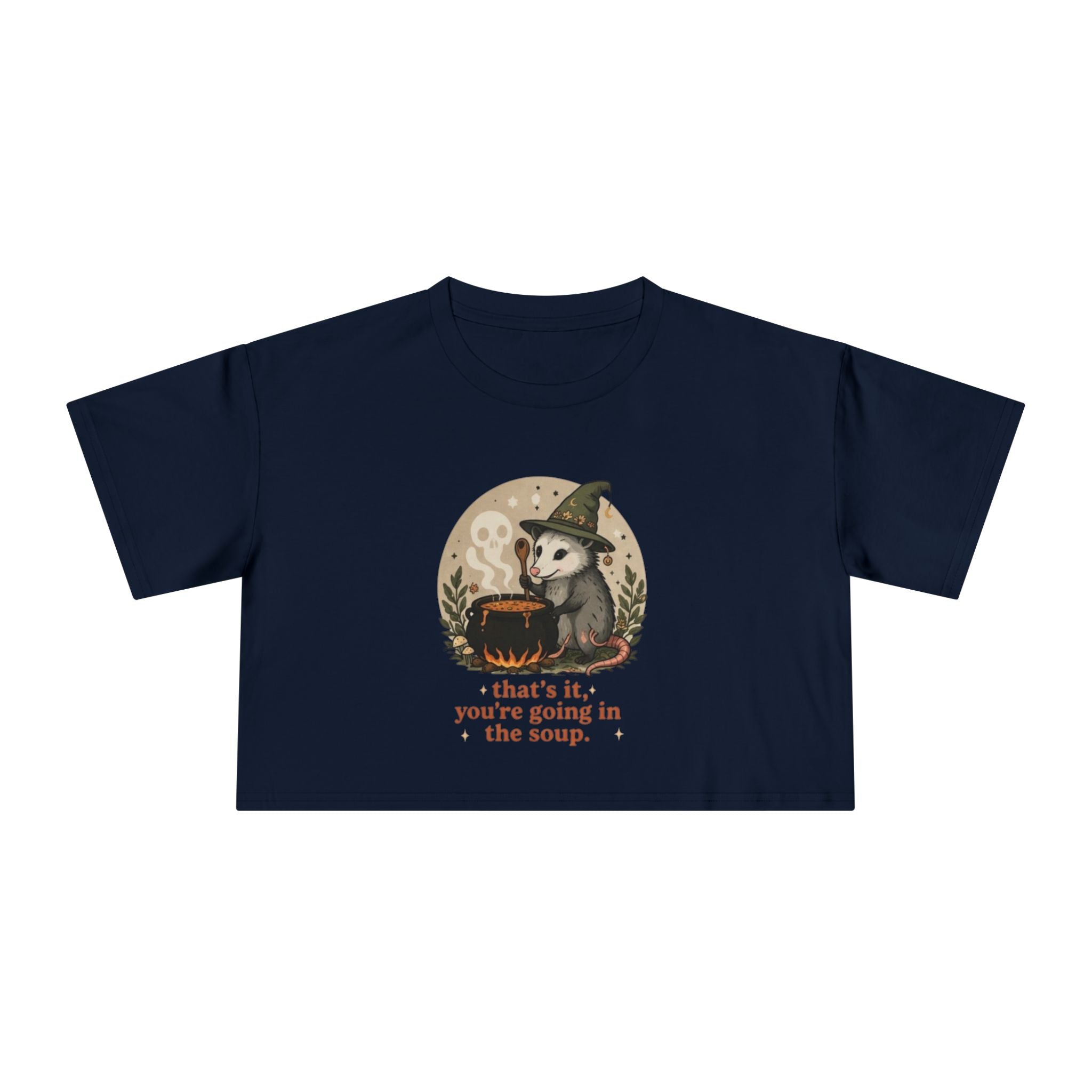 Crop Tee | Witch Cat Cauldron "thats it, youre going in the soup."