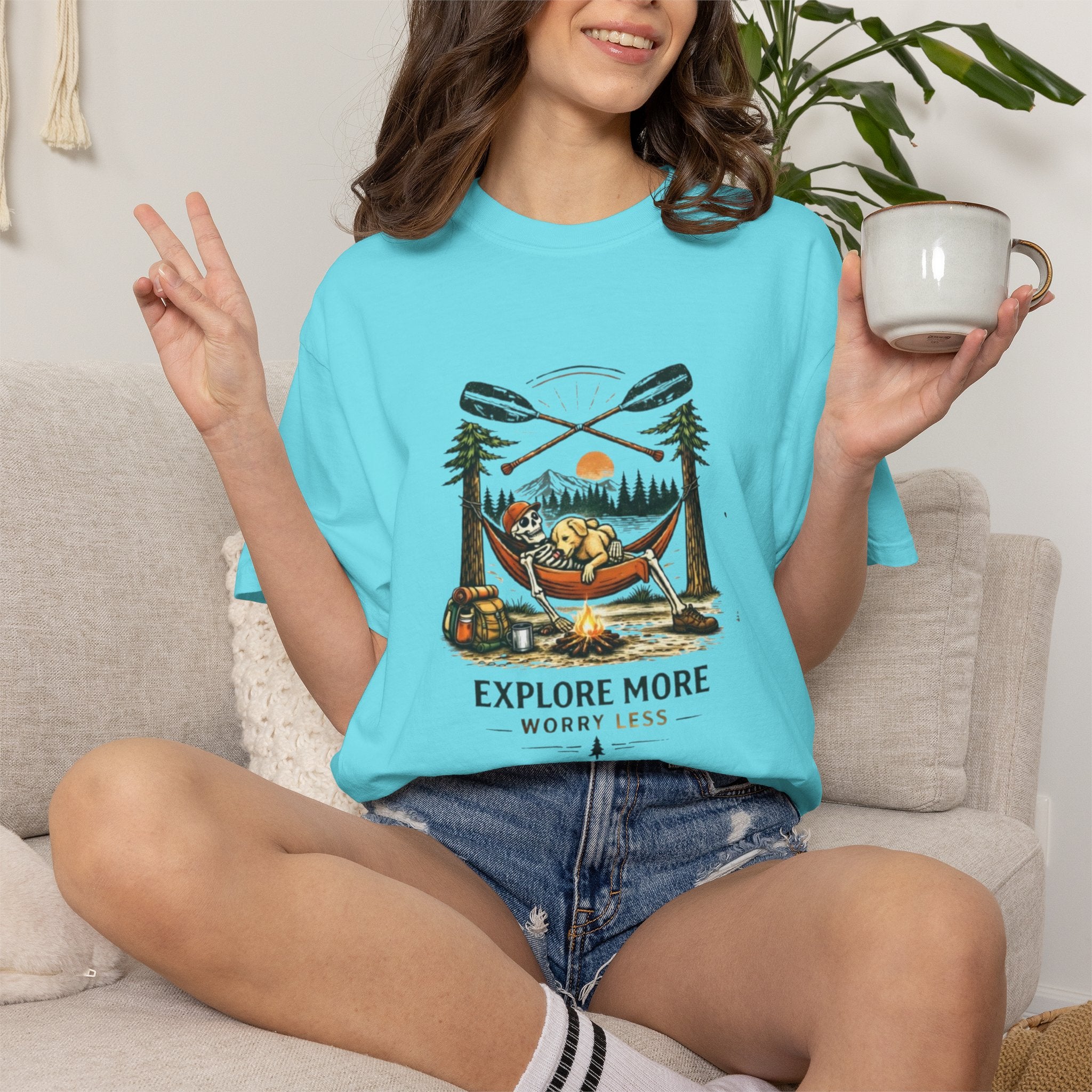 Explore More Worry Less Campfire T-Shirt