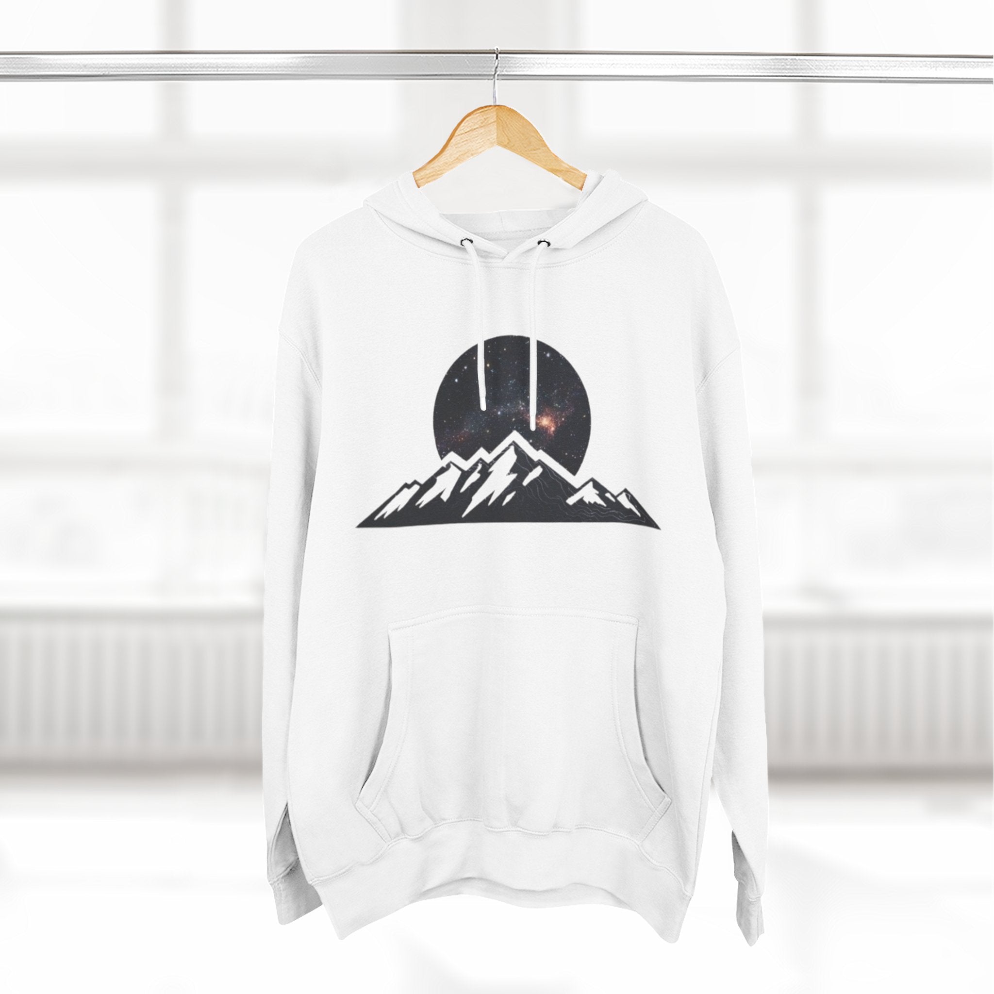 Mountain Sunset Hoodie | Minimalist Mountain Range with Night Sky Graphic