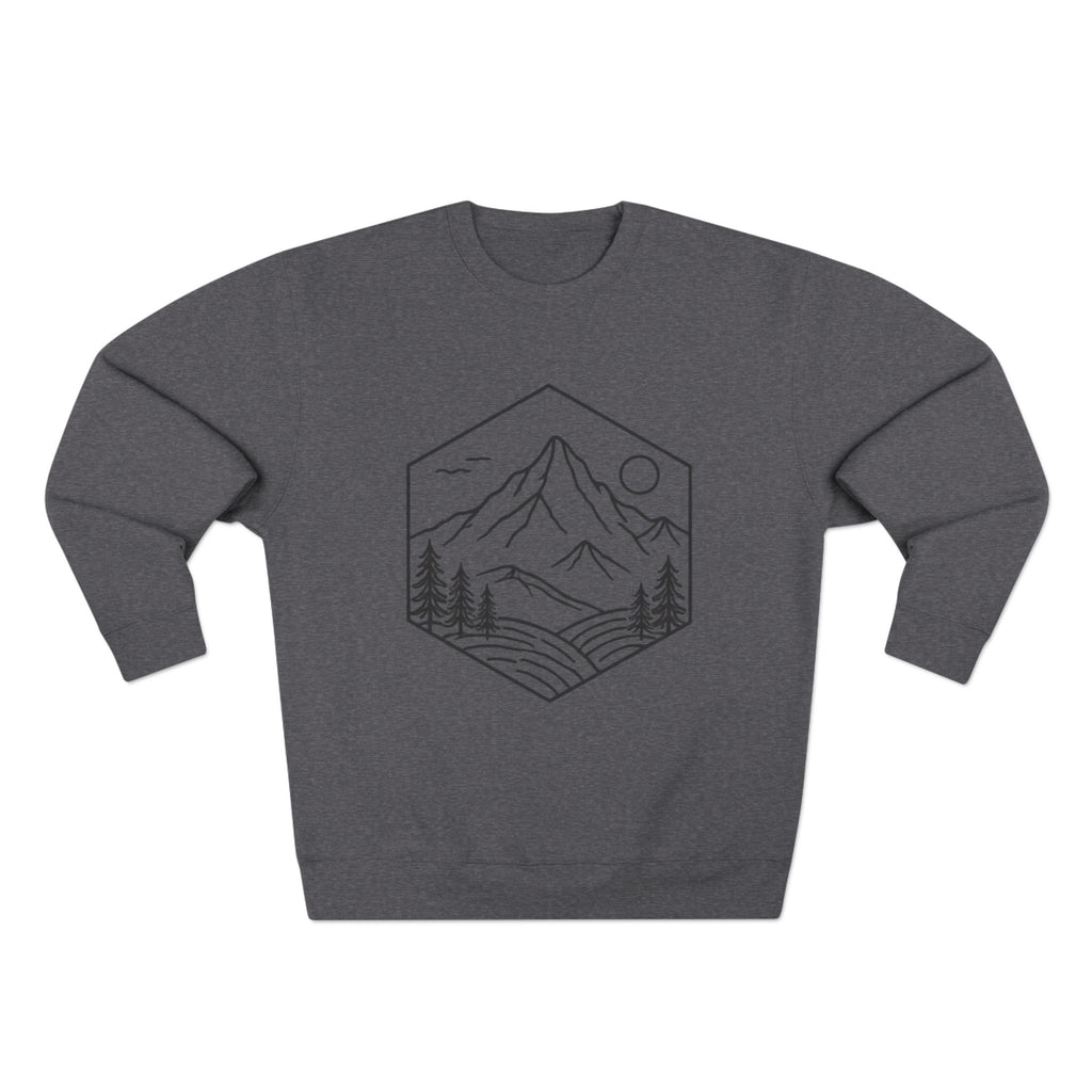 Mountain Hexagon Crewneck Sweatshirt | Minimal Outdoors Graphic