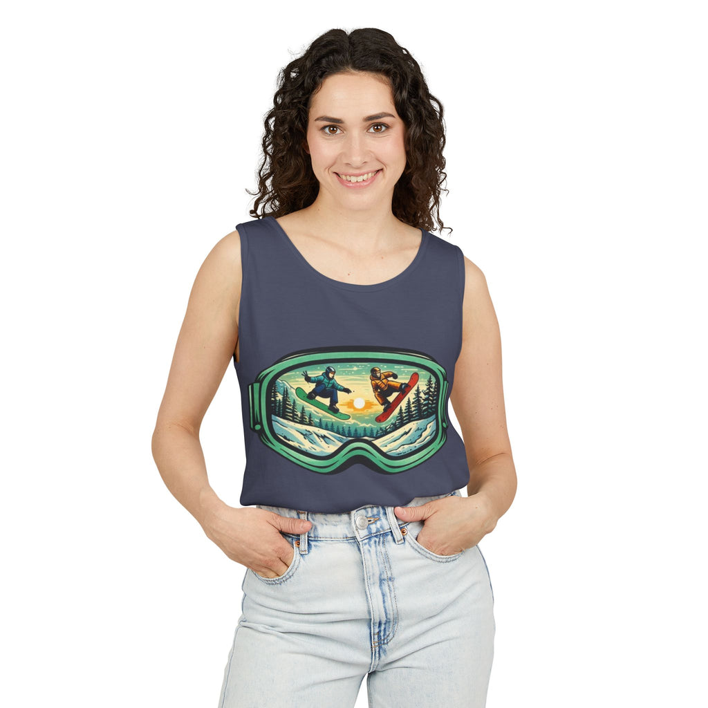 Snowboarding Mountain Goggles Tank Top