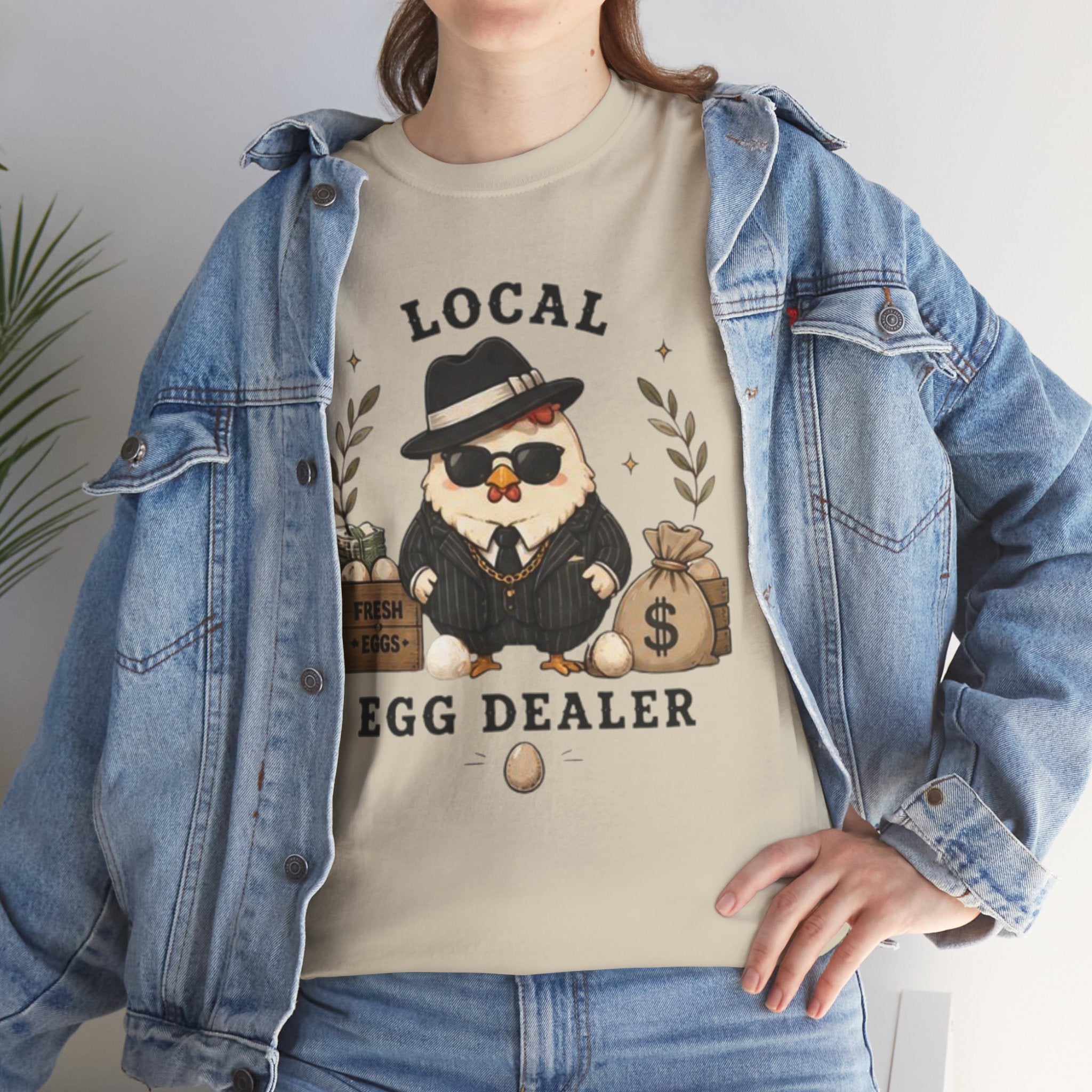 Egg Dealer T-Shirt | Funny Chicken Mobster Graphic Tee