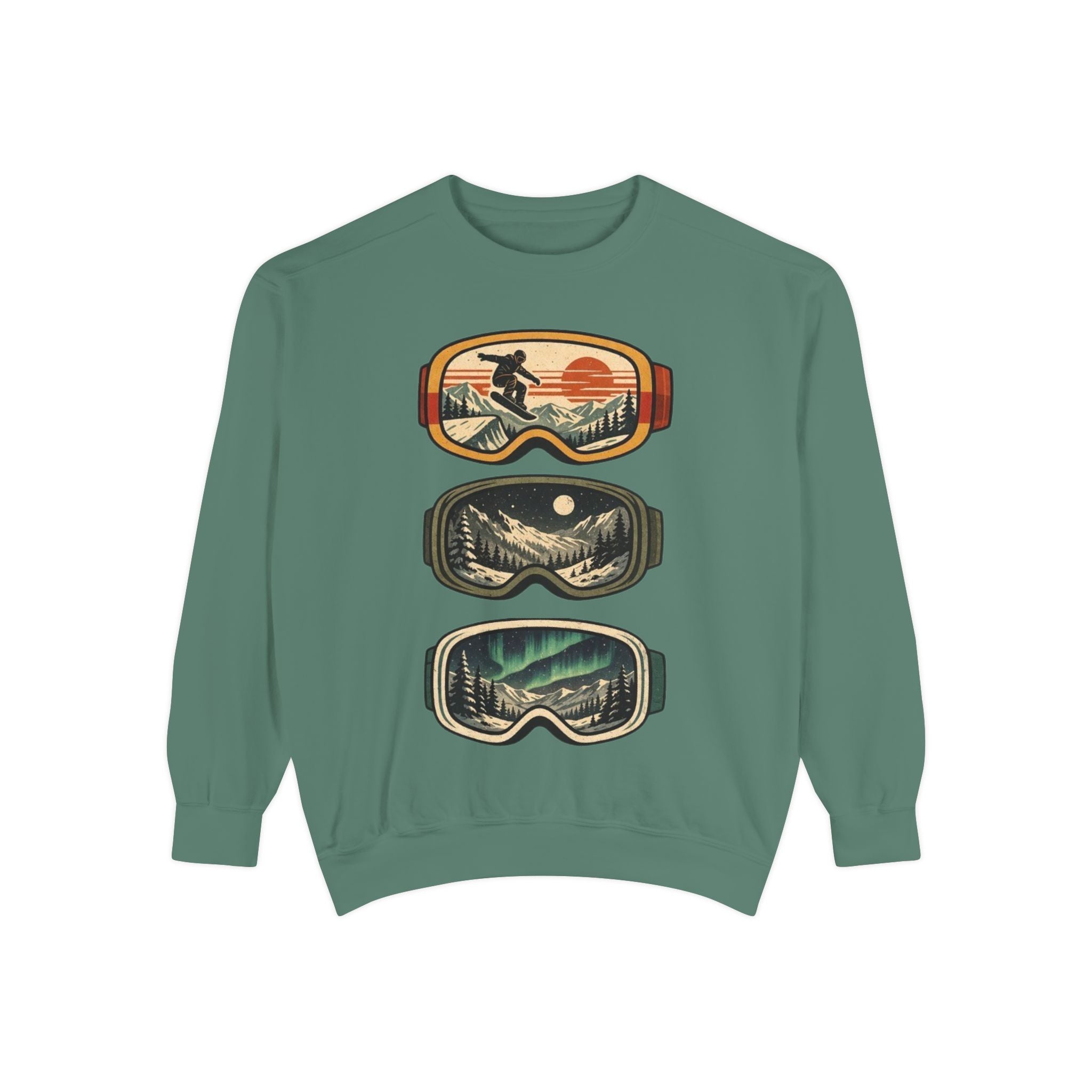 Snow Goggles Graphic Sweatshirt | Mountain Adventure Ski & Snowboard Crewneck