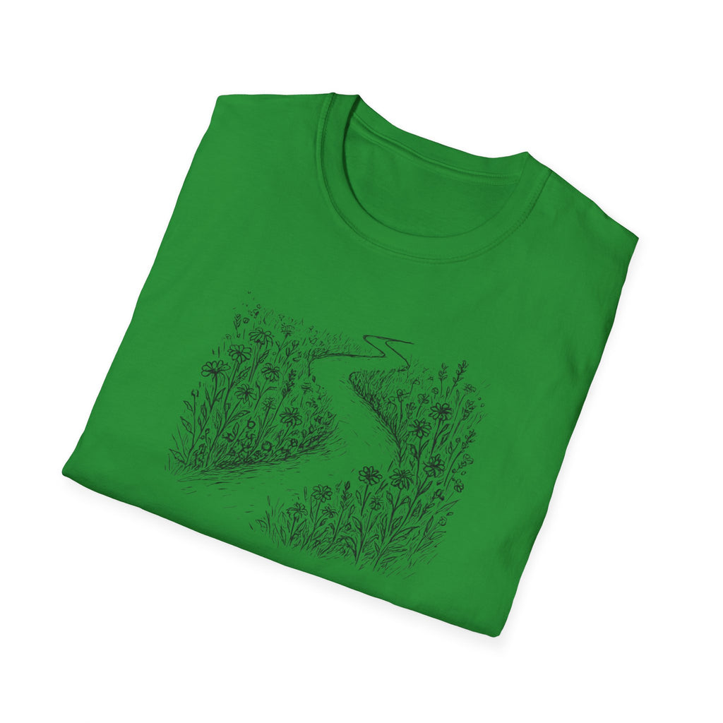 Winding Path Through Grass T-Shirt | Scenic Nature Trail Tee