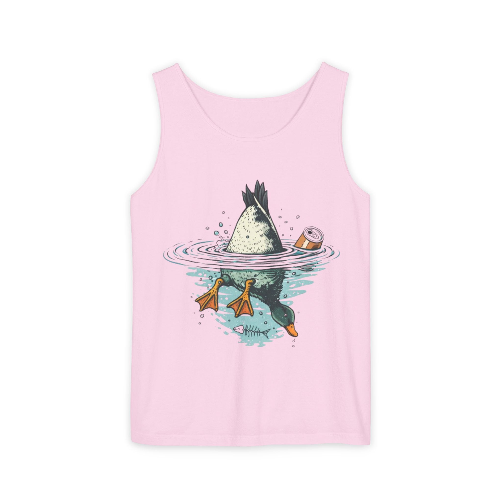 Duck Diving Tank Top | Funny Duck Butt Illustration Summer Tank