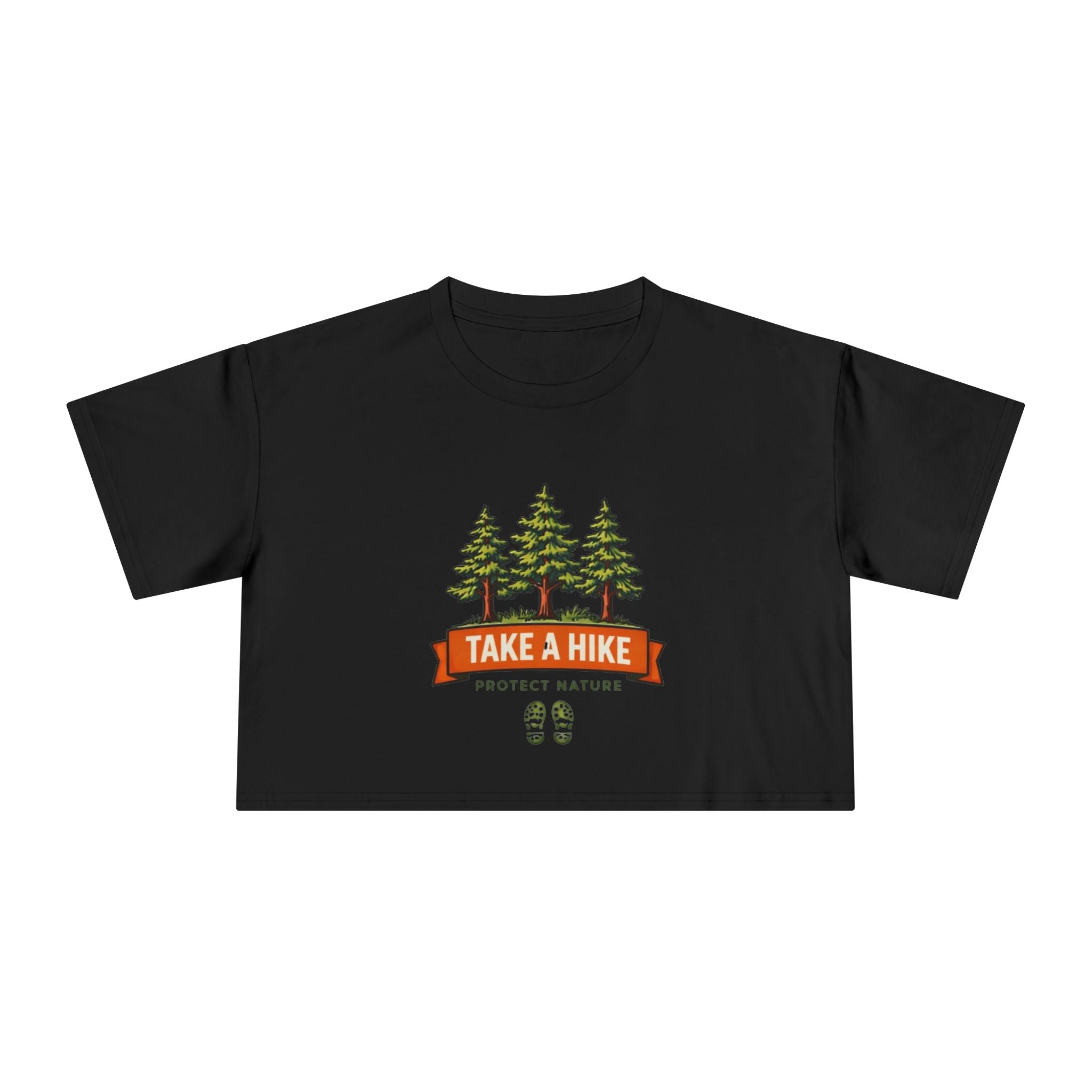 Take a Hike Crop Tee | Womens Outdoor Hiking Shirt | Protect Nature Graphic Top